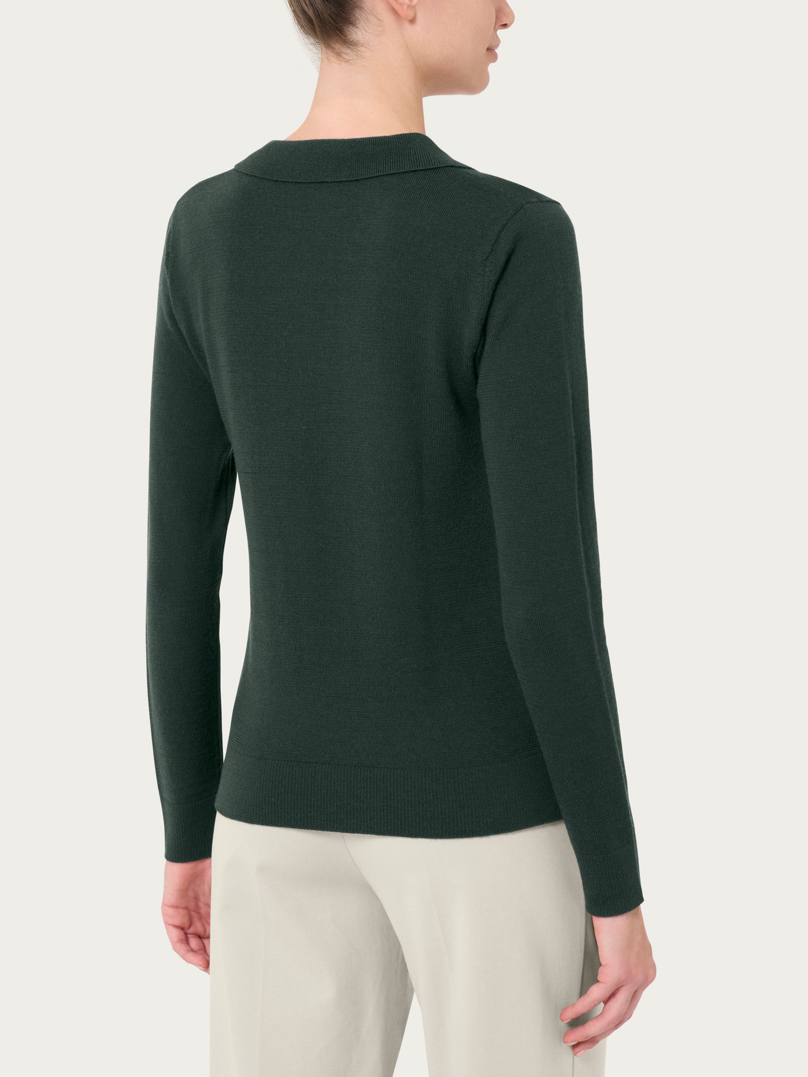 Ragno Merino Soft Polo manica lunga Kombu Green