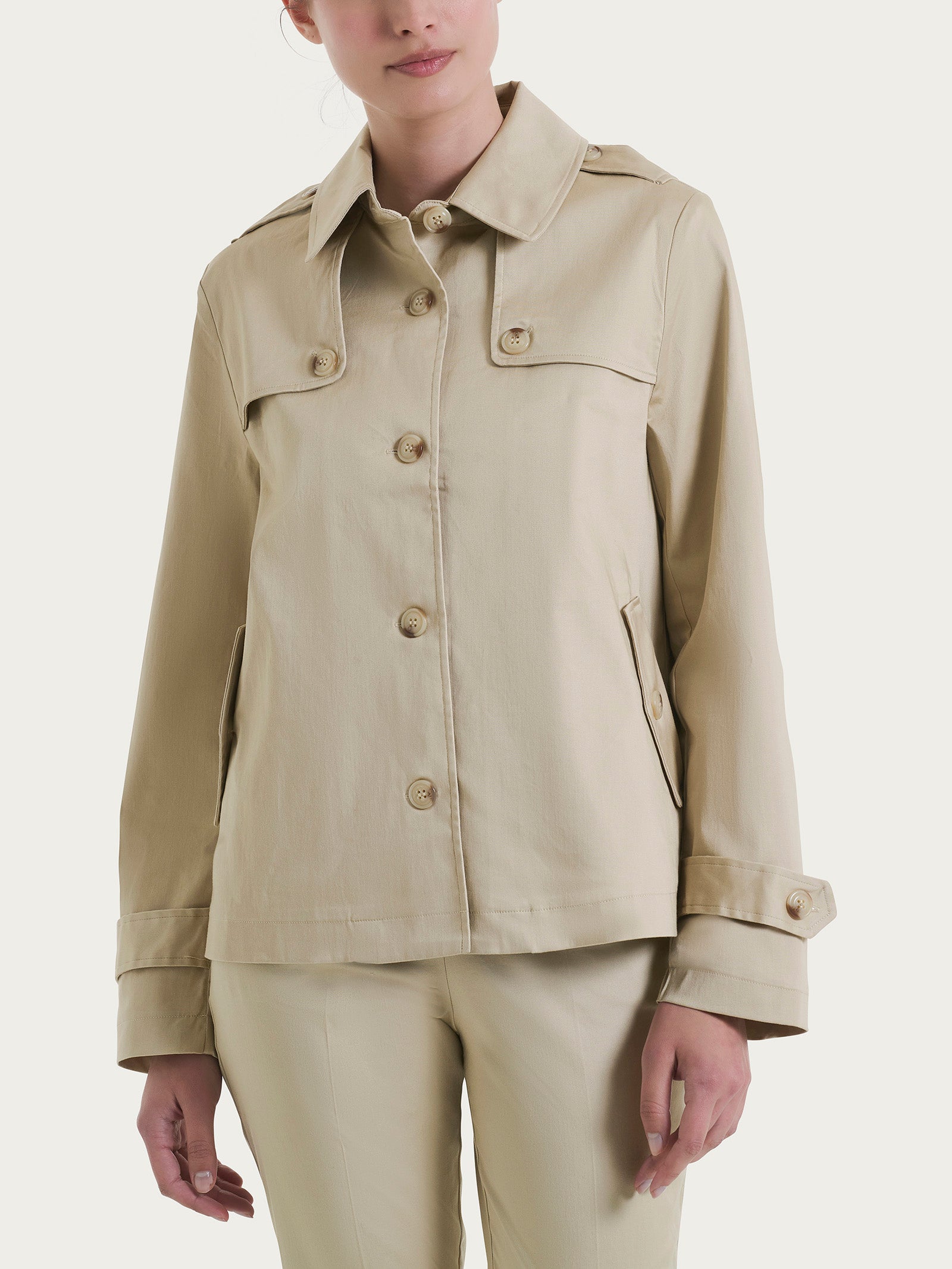 Ragno Satin Power Trench Corto Irish Cream Cotone