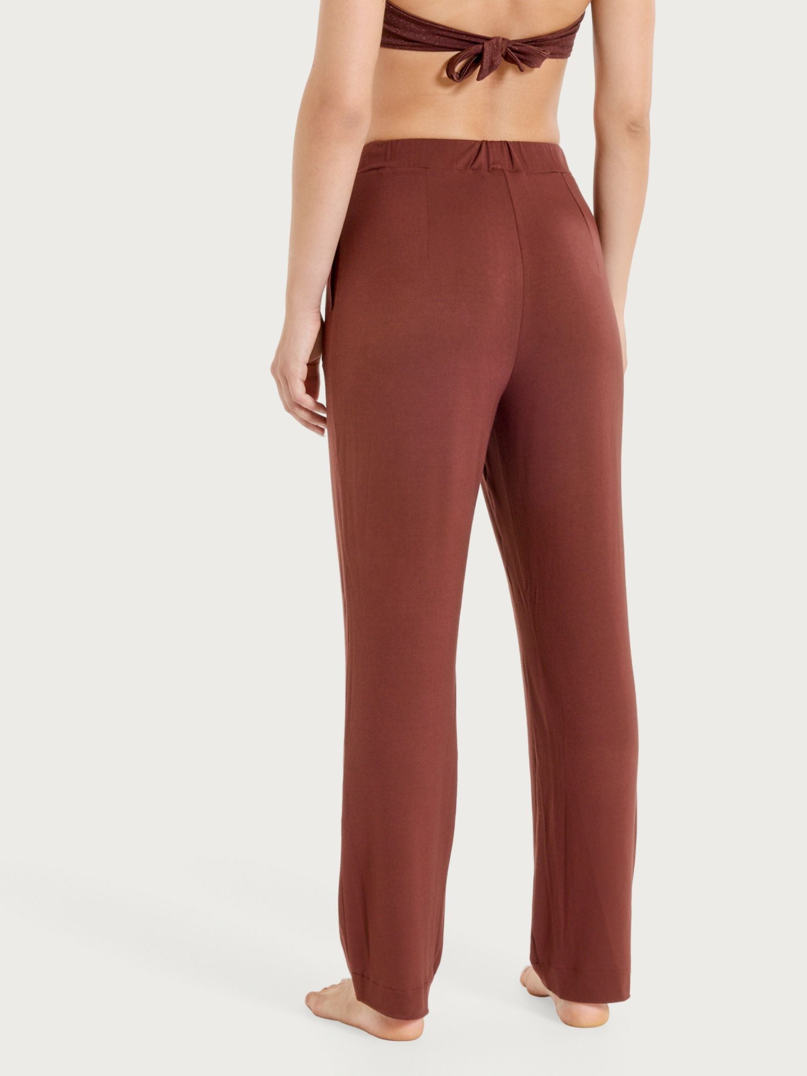 Ragno Viscosa Summer Pantalone Dritto Chocolate in viscosa