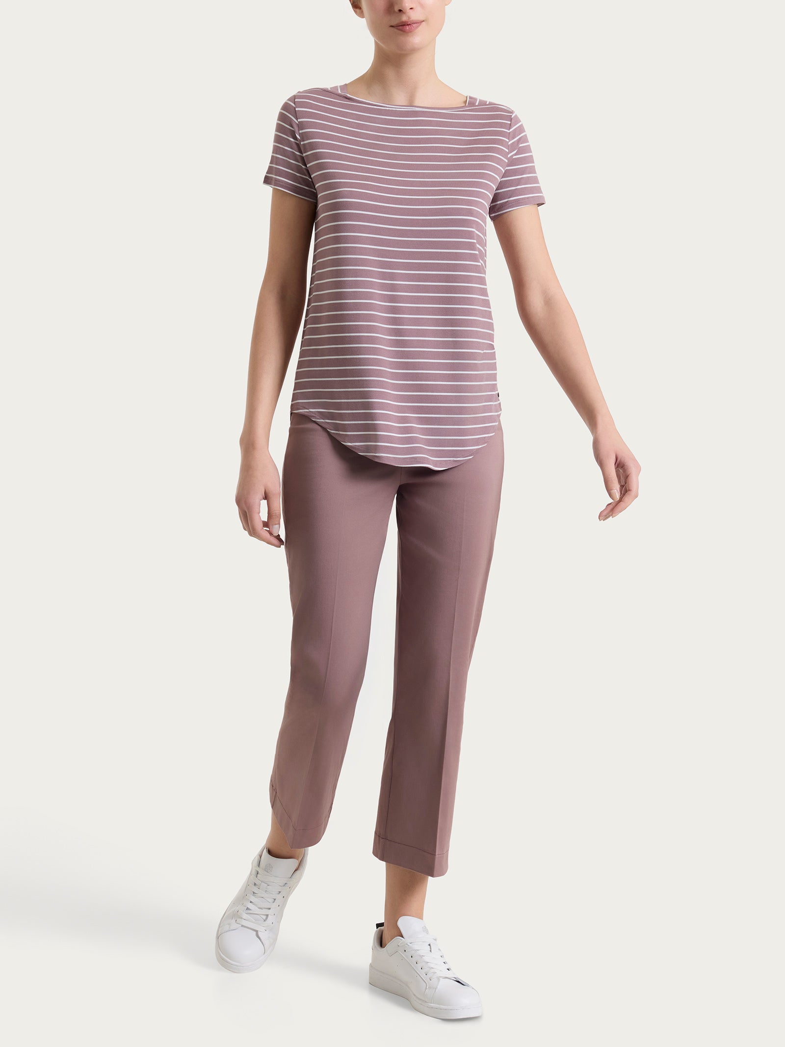Ragno Summer Light Maglietta Righe Barchetta Twilight Mauve