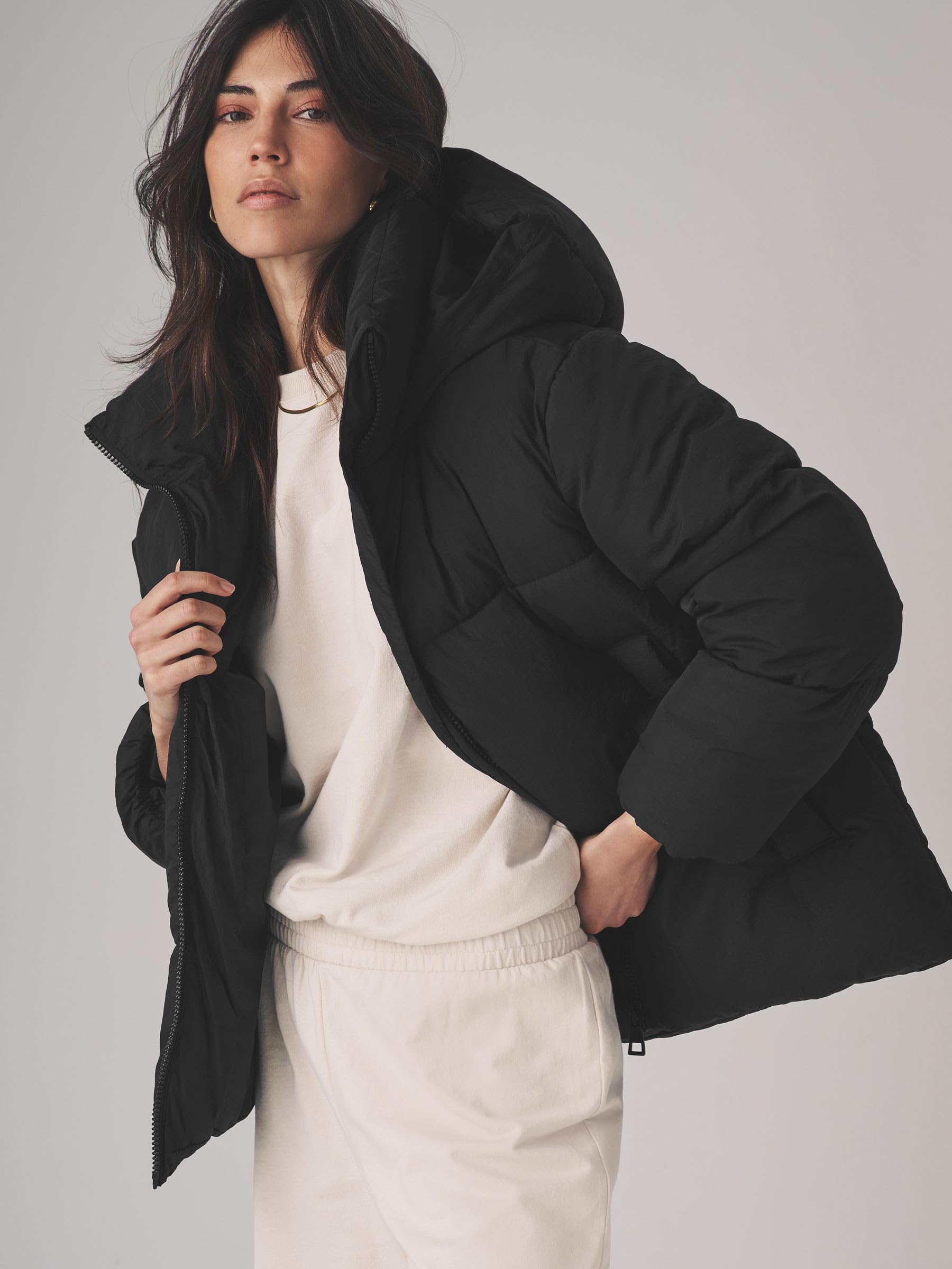 Geo Next The Set cappotto corto imbottito donna con cappuccio caldo