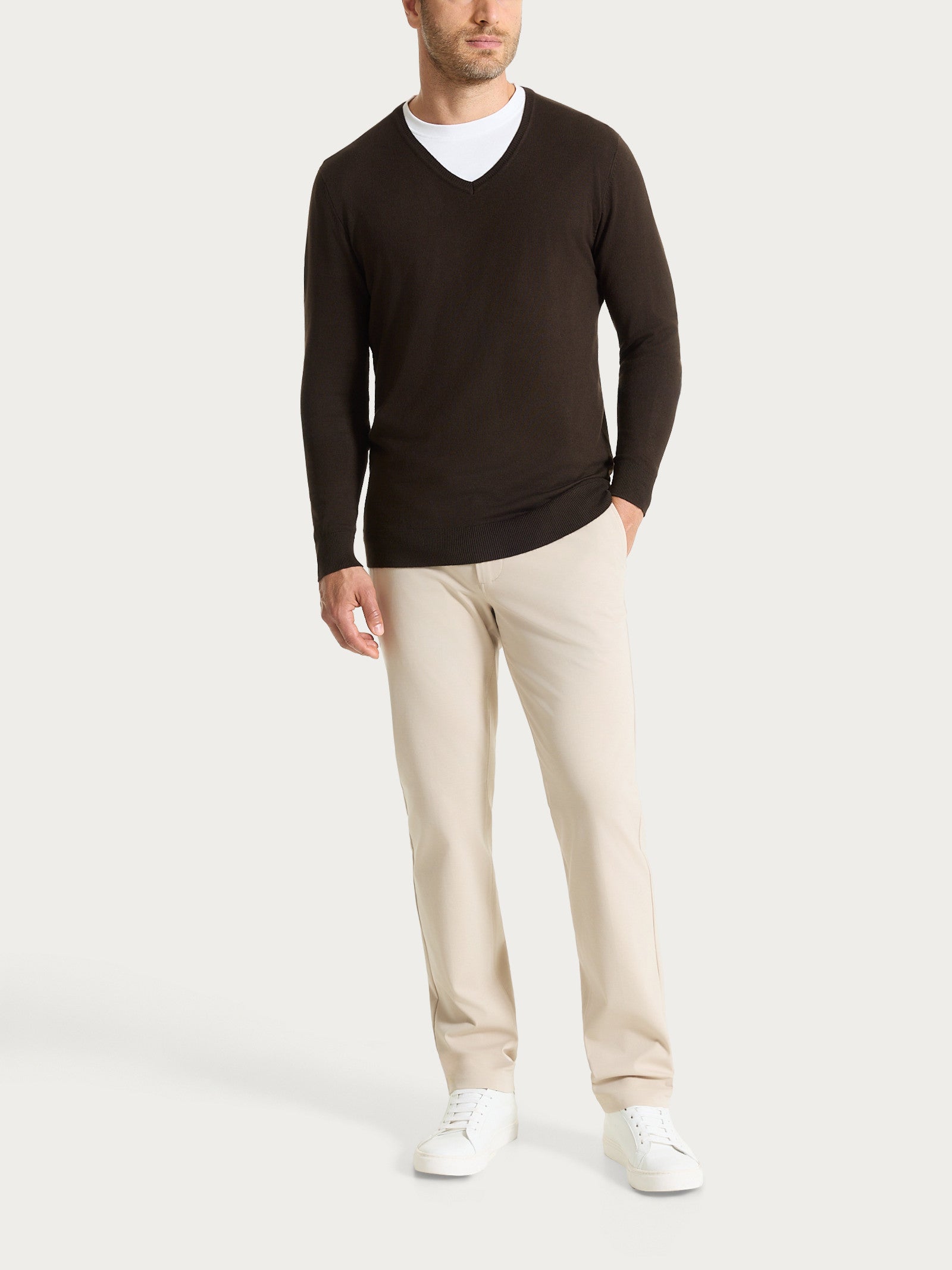 Ragno pantalone chino compact light plaza taupe