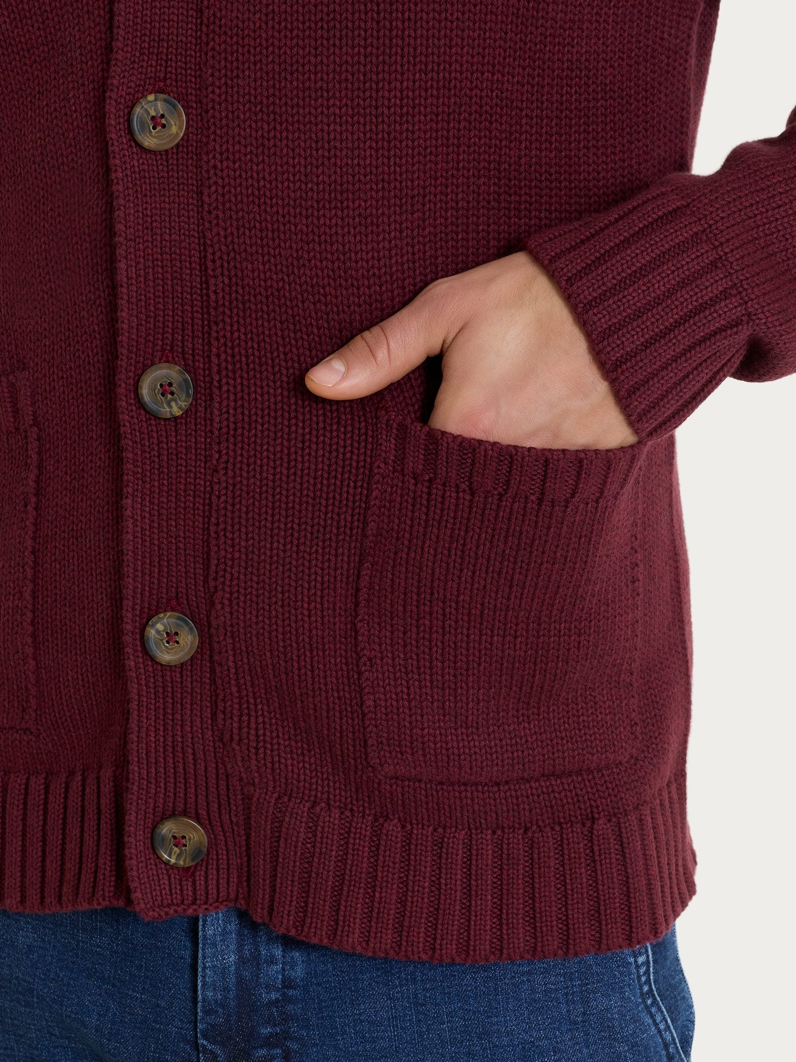 Ragno Winter Cotton Cardigan Uomo Fig Mel. puro cotone