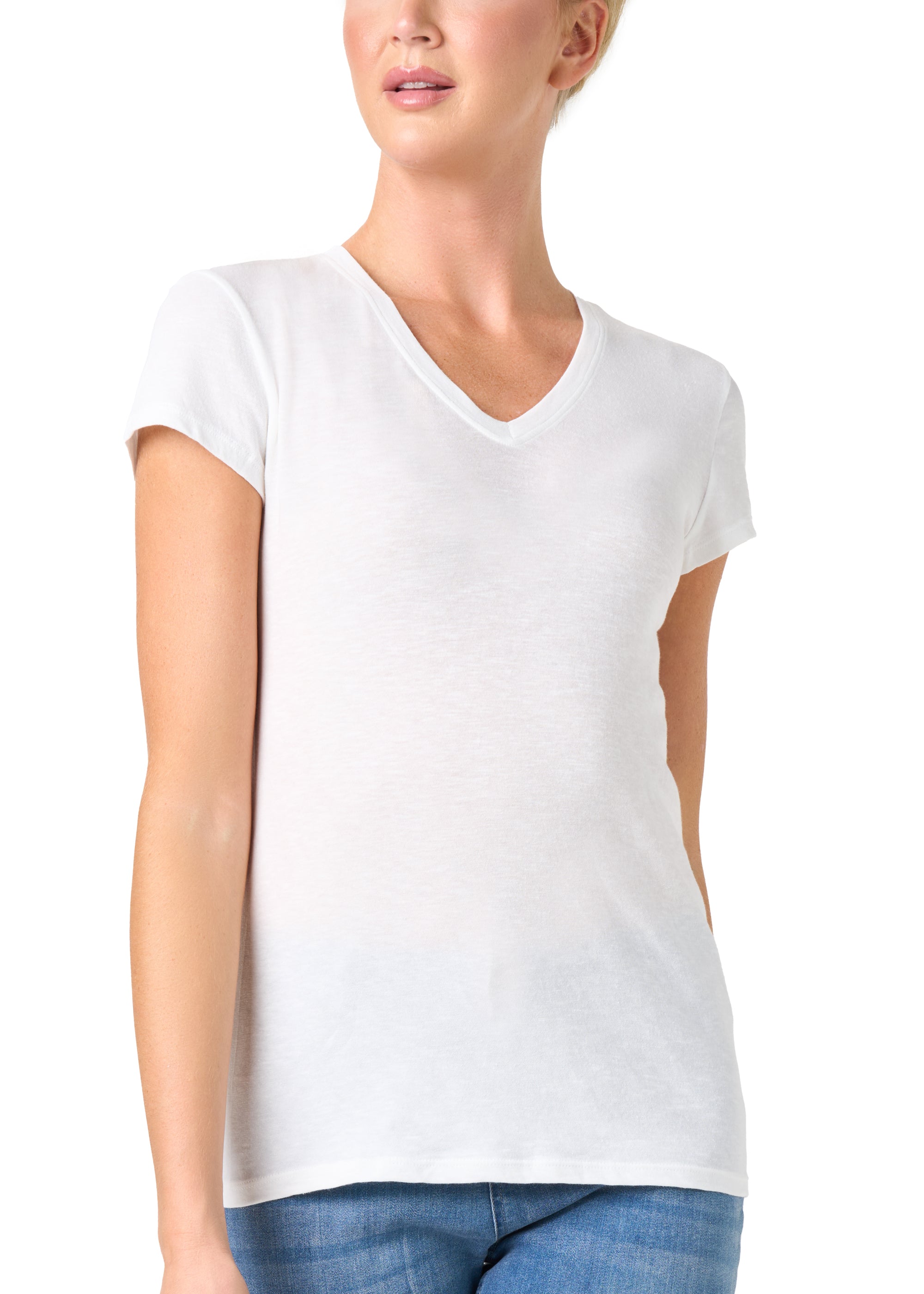 Philippe Matignon T-Shirt Leger Scollo V Maglia Lino e Cotone