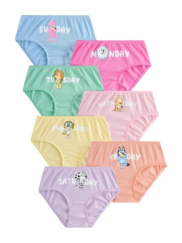 Next Bluey Days of The Week slip bambina 7 pezzi 86-92 uso quotidiano