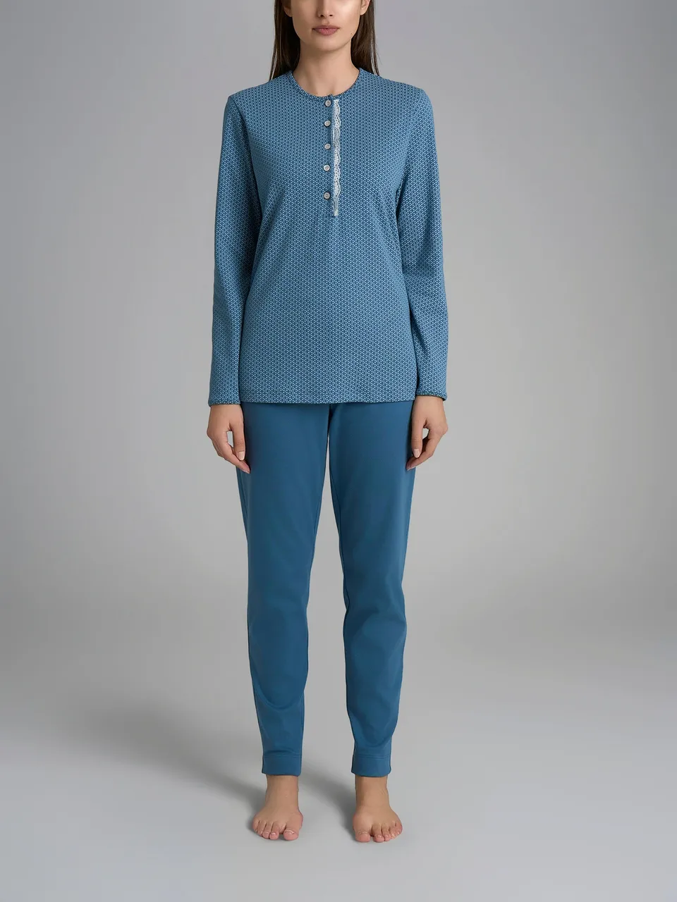 Ragno Sweet Emotion Serafino pigiama teal cotone