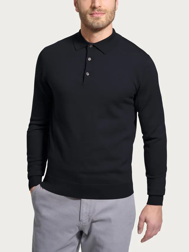 Ragno Polo Uomo Merino Soft Nero