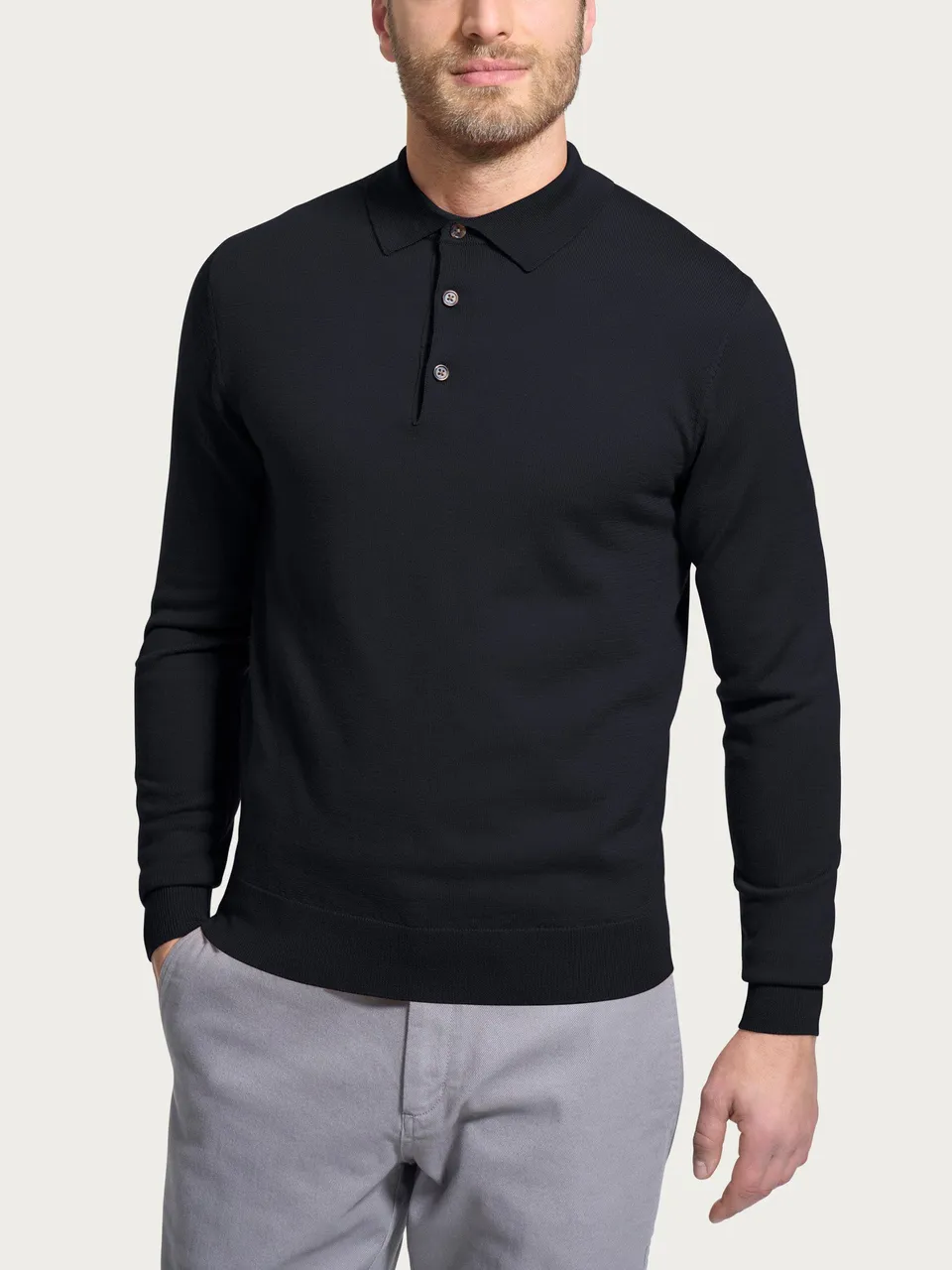 Ragno Polo Uomo Merino Soft Nero