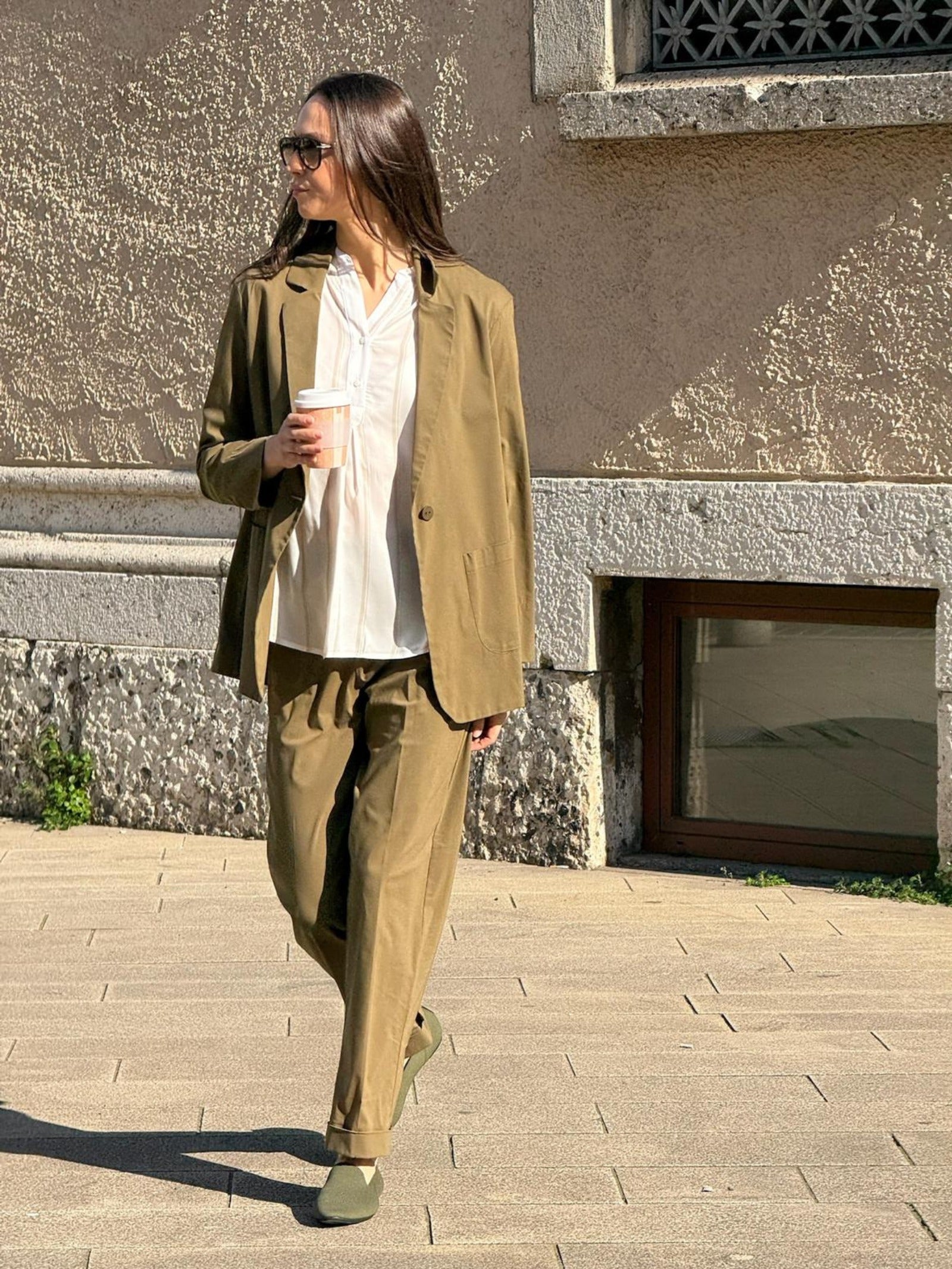 Ragno Super Fresh Pantalone a Carota Dark Olive in Cotone