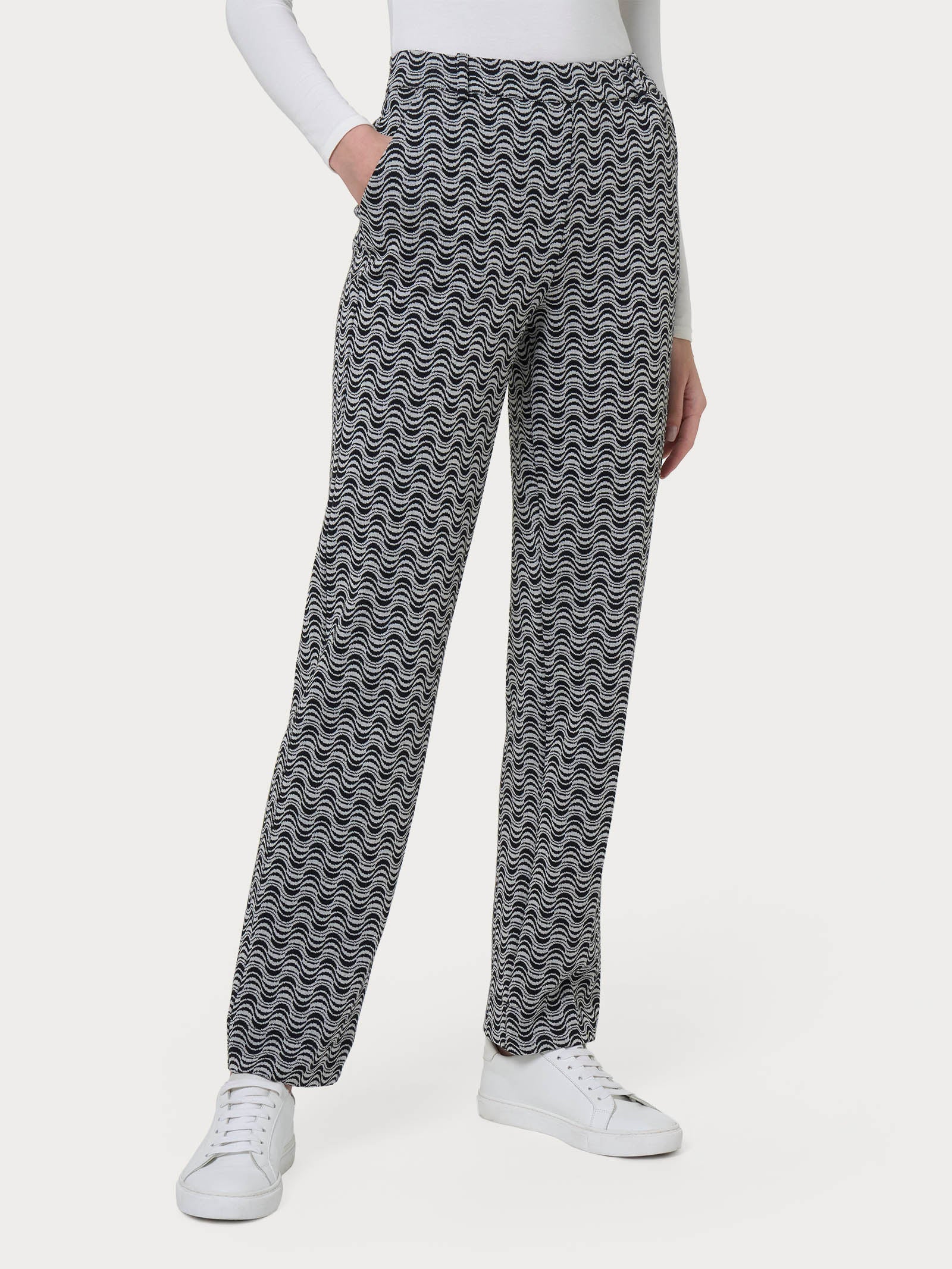 Ragno The Straight Leg Pantalone dritto Eco Jacquard Fant.Nero