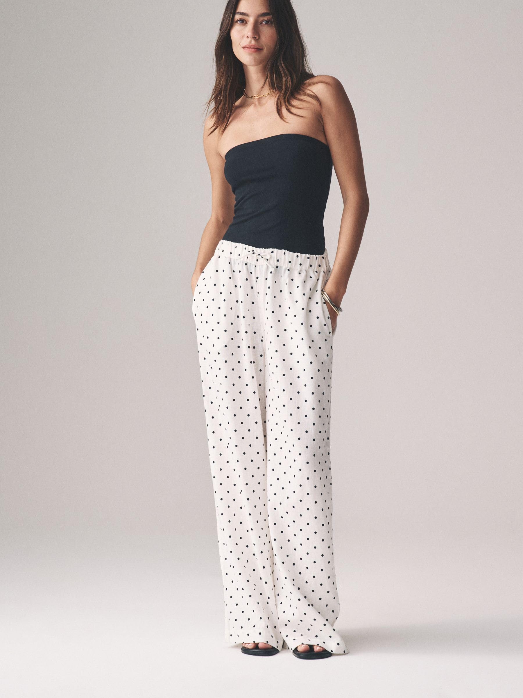 Geo Next The Set pantalone donna gamba larga 2 pezzi lino