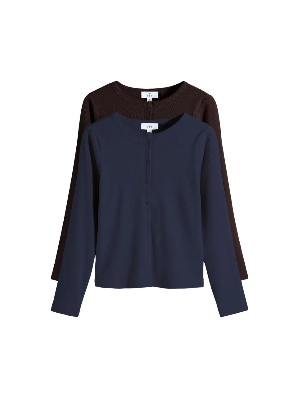Geo Next The Set cardigan donna maniche lunghe 2 pezzi coste