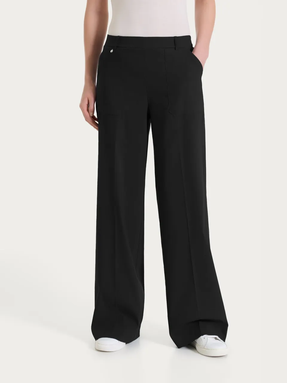 Ragno Linen Super Fresh Pantalone Palazzo Nero