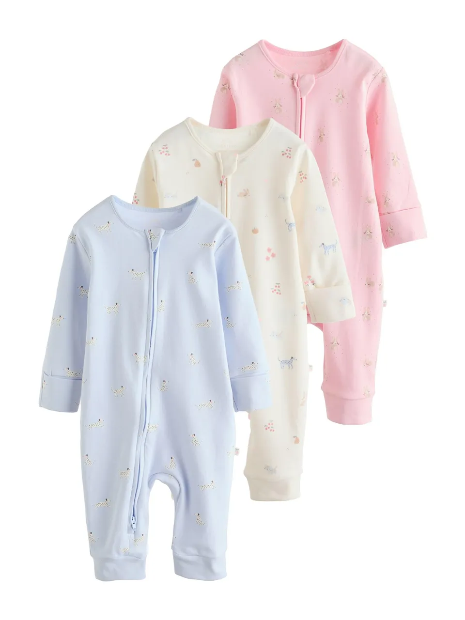 Next tutina neonata zip 68-74 3 pezzi bidirezionale