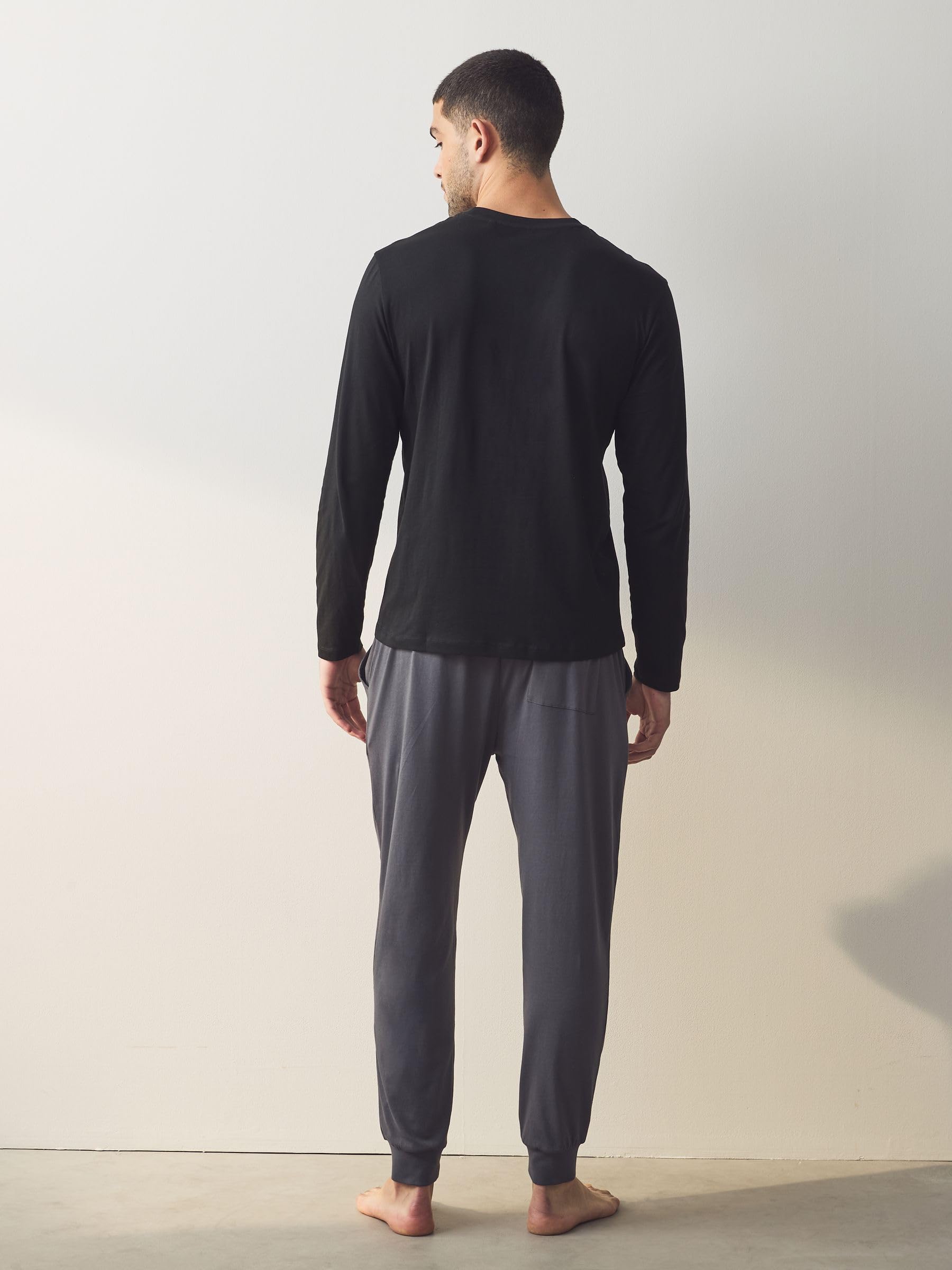 Next pigiama uomo maniche lunghe con elastico sul fondo M cotone