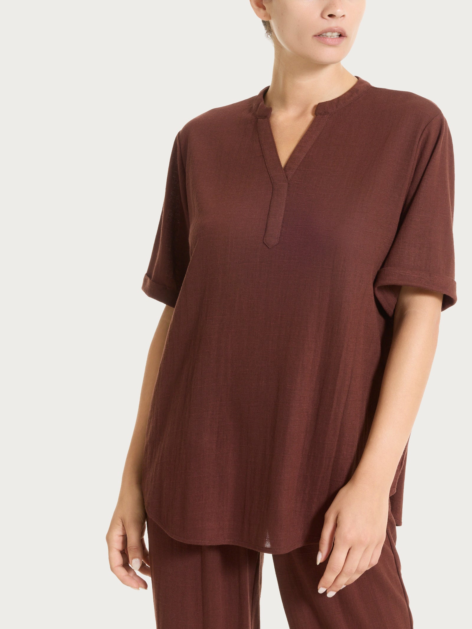 Ragno Summer Slub Serafino Maglia Chocolate