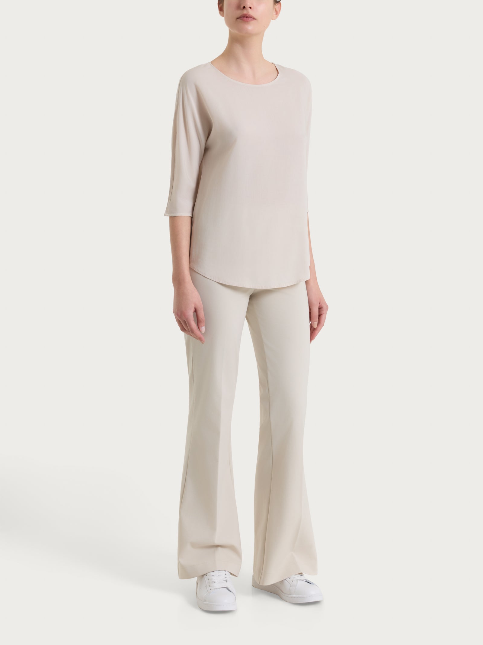 Ragno Voile Stretch blusa manica kimono 3/4 Champignon soft