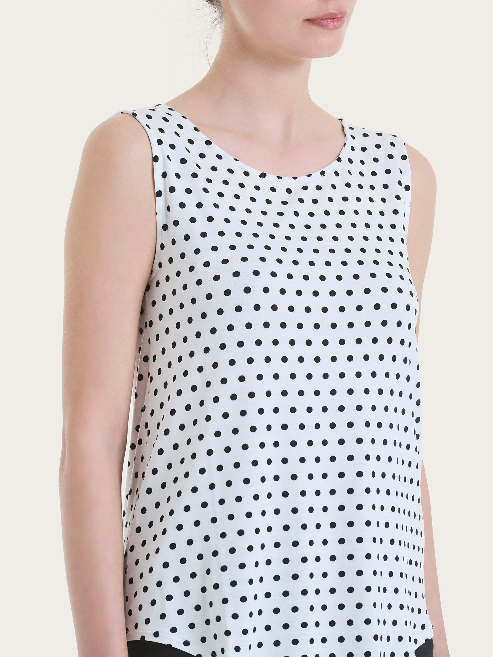 Ragno Viscosa Summer top Bianco pois