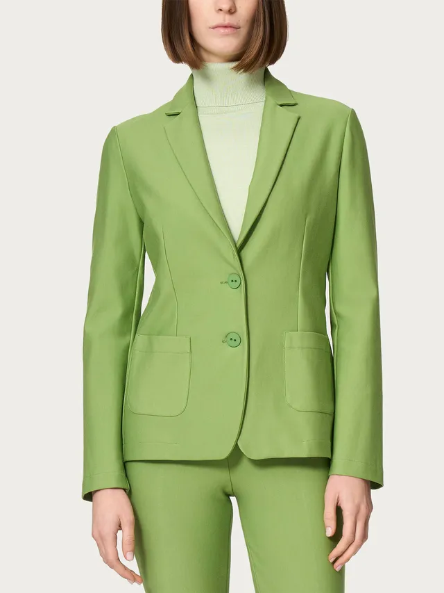 Ragno Compact Blazer 2 Bottoni Donna Verde Antipiega