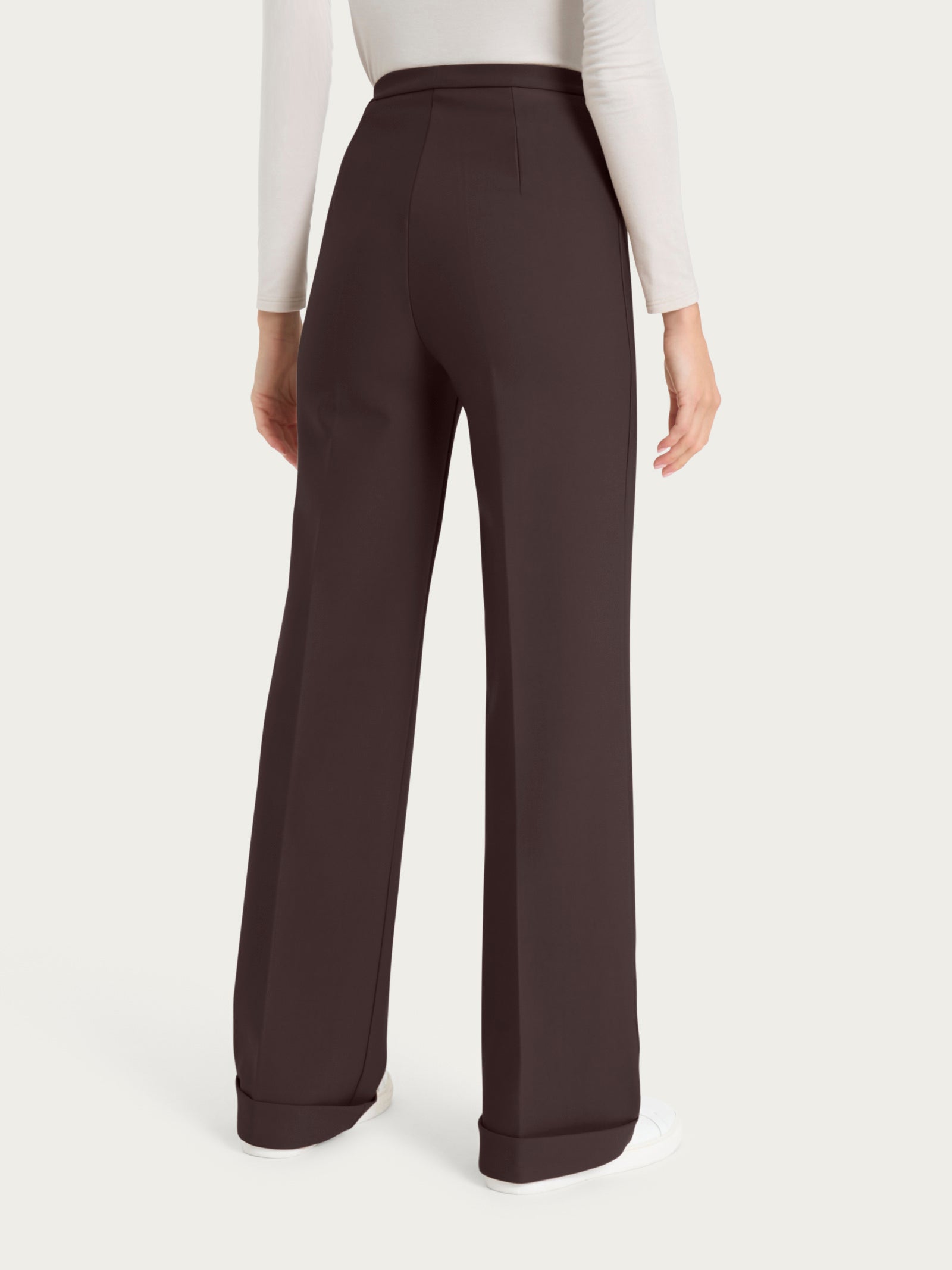 Ragno Compact Pantalone Wide Leg Modellante Chocolate Torte