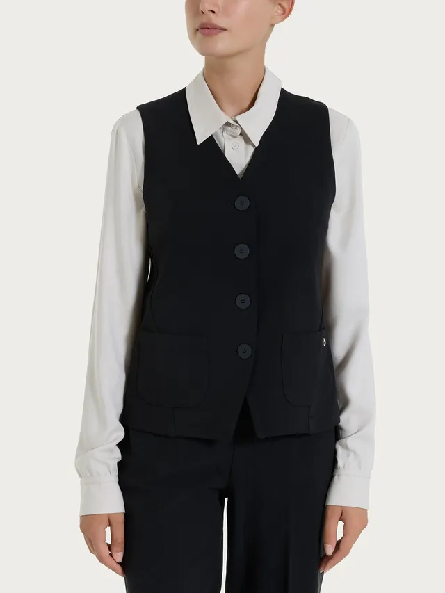 Ragno Comfort Gilet 4 bottoni Nero flanella