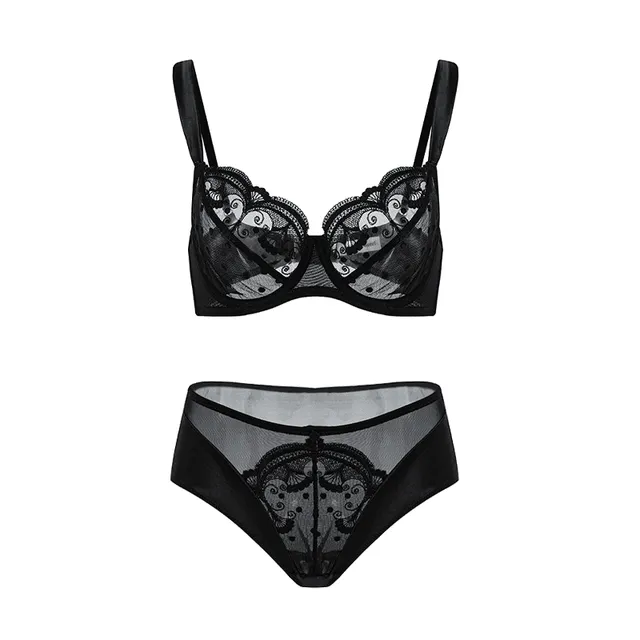 Maria Grazia Severi Noir Filigree completo intimo nero balconcino