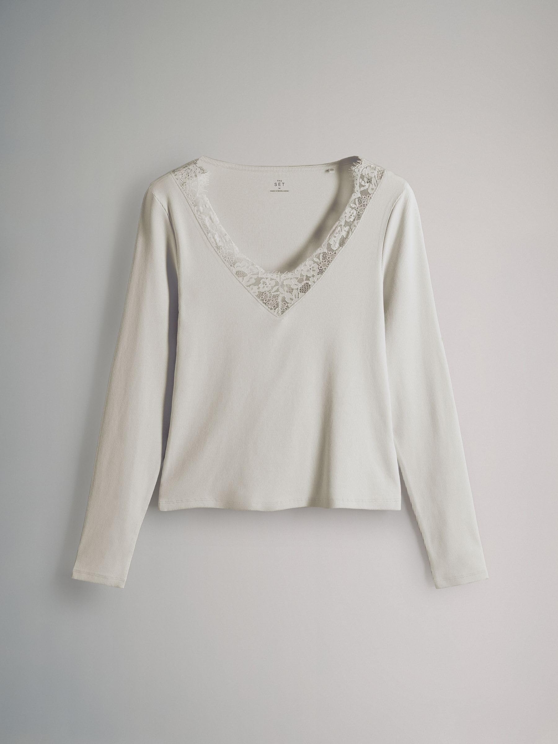 Geo Next THE SET Magliette Scollo V Donna 4 Pezzi Pizzo Maniche Lunghe