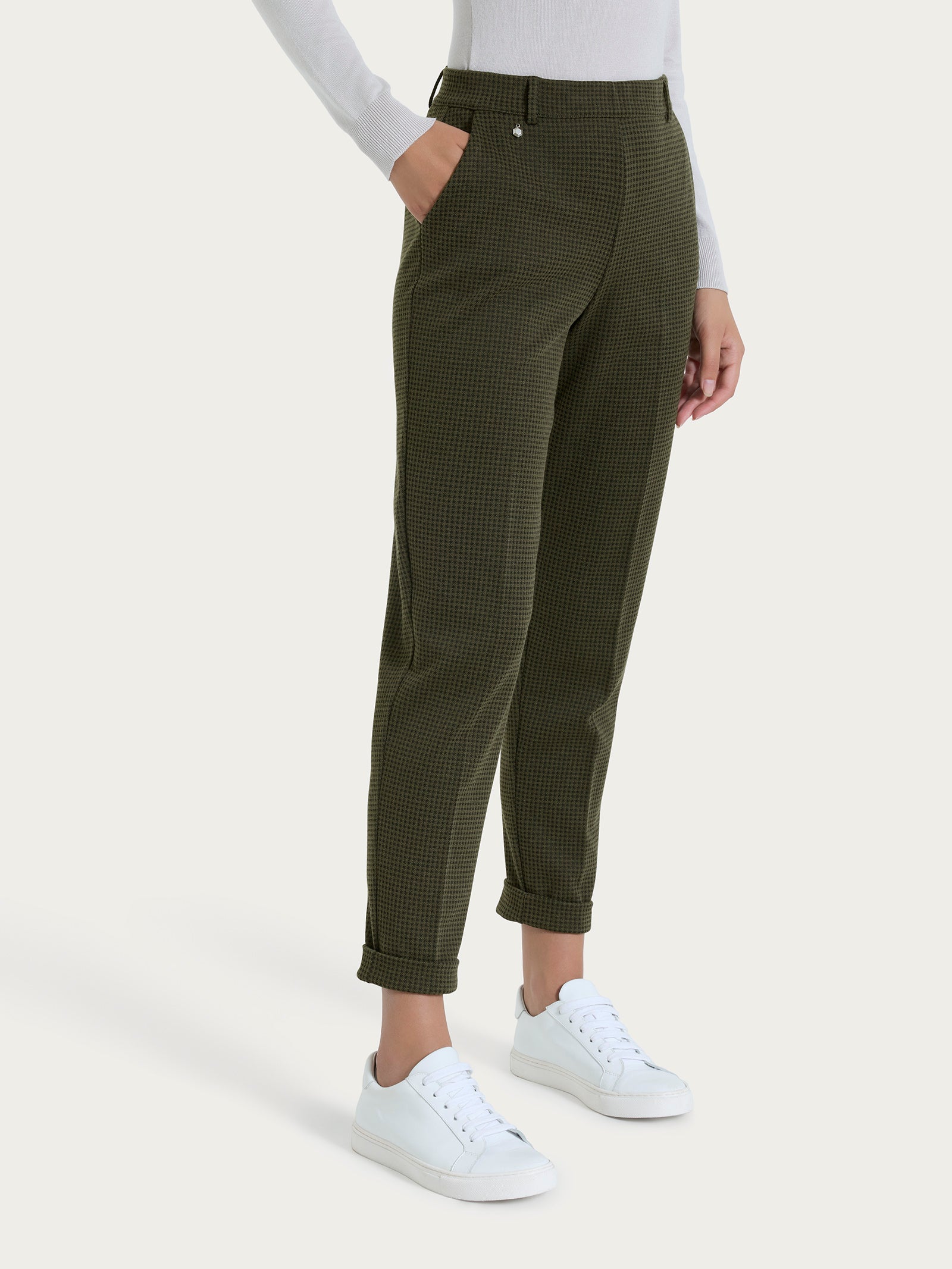 Ragno Eco Jacquard Pantalone Chino Dark Olive Slim