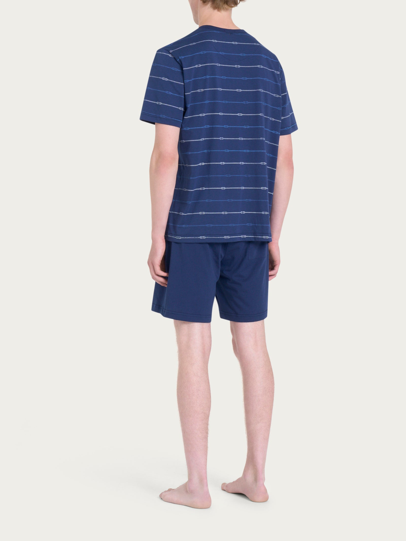 Ragno Jersey Cotone Pigiama Corto Serafino Naval Academy