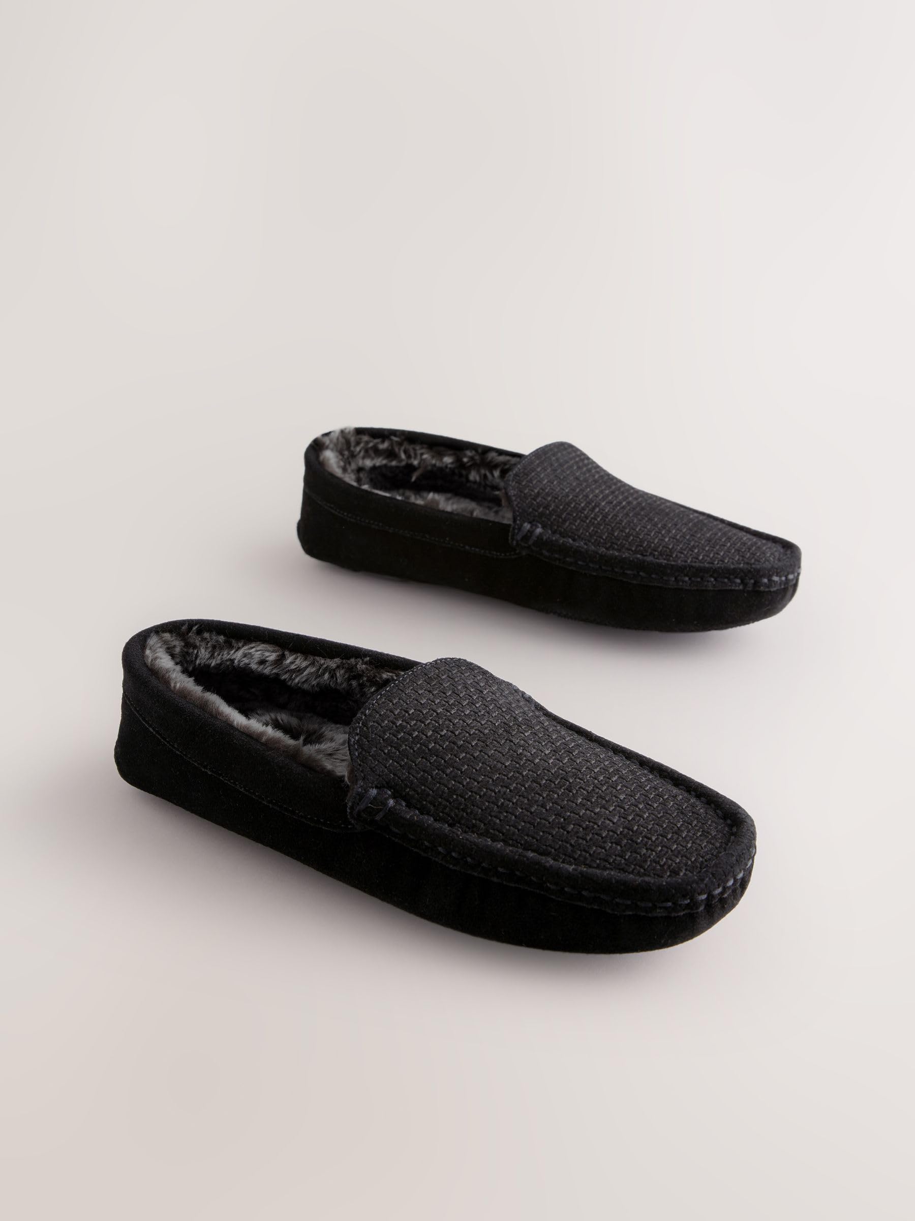 Next pantofole mocassino scamosciate uomo 42 EU fodera pelliccia
