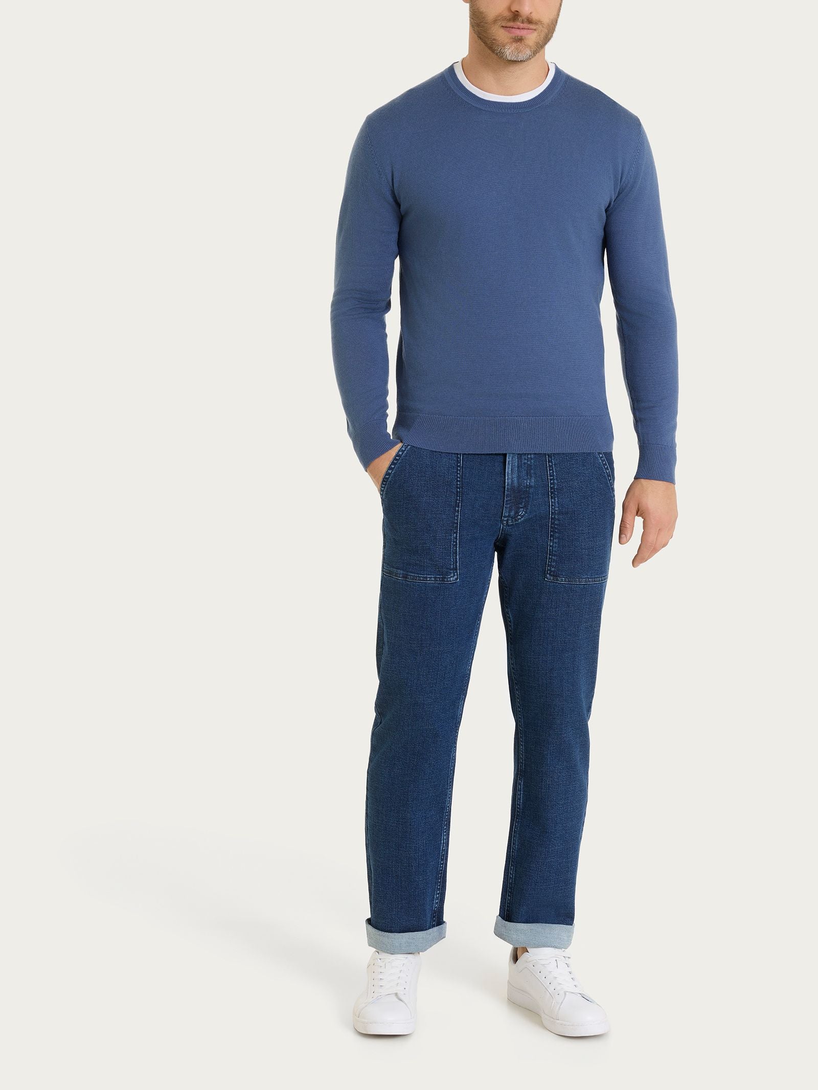 Ragno Merino Soft Girocollo pull Black Oyster lana