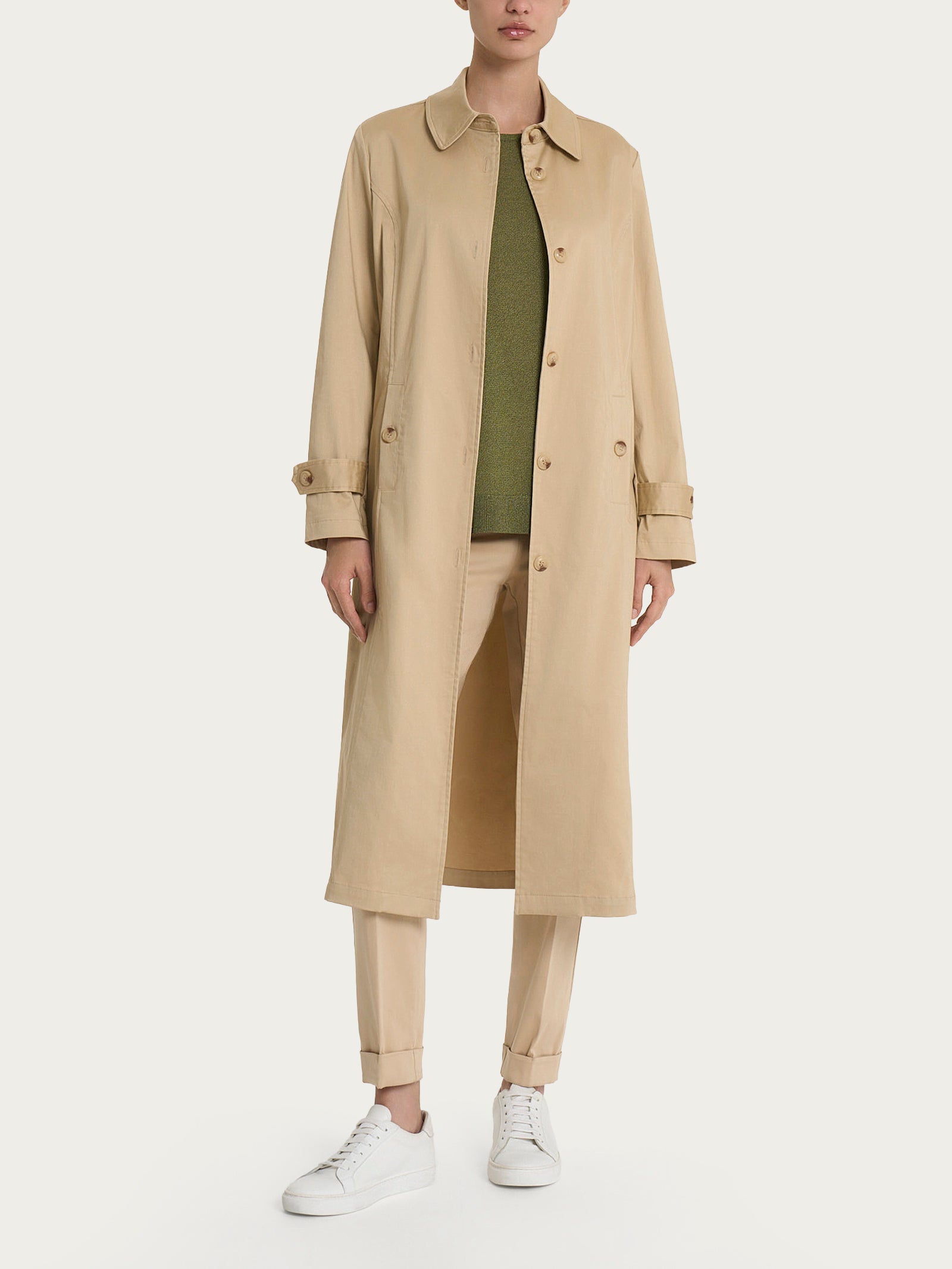 Ragno Satin Power Trench giacca lunga irish cream