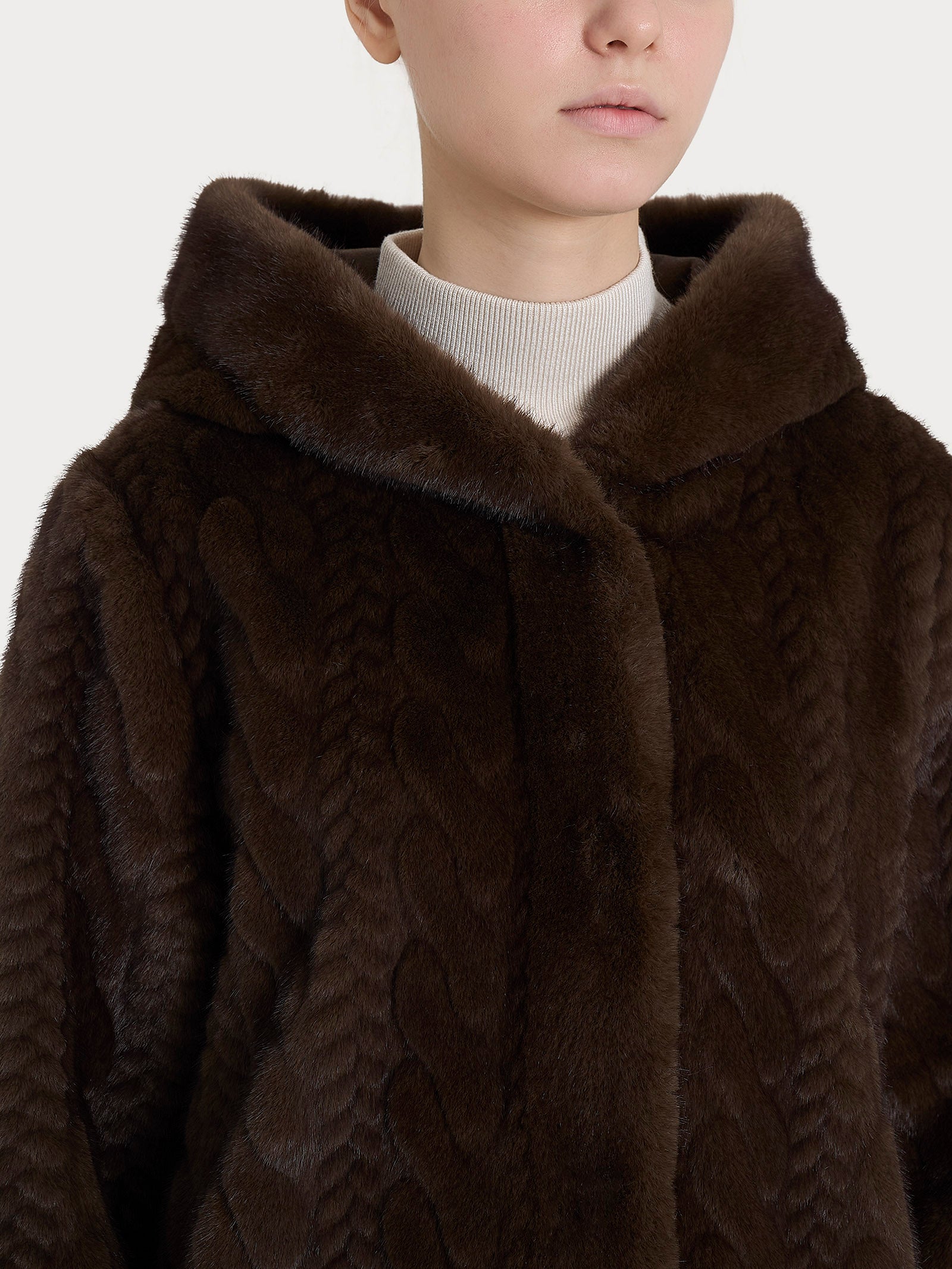 Ragno cappotto double-face Vegan Fur marrone donna