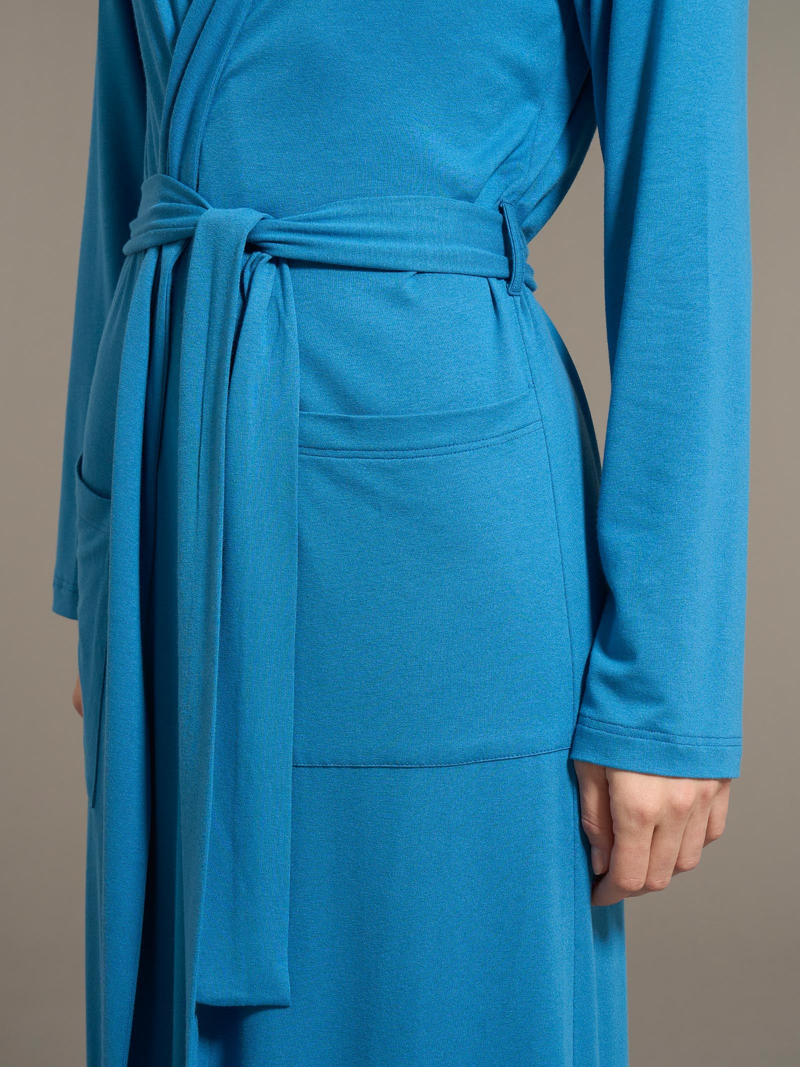 Ragno Micromodal Vestaglia Lunga Vallarta Blue interlock