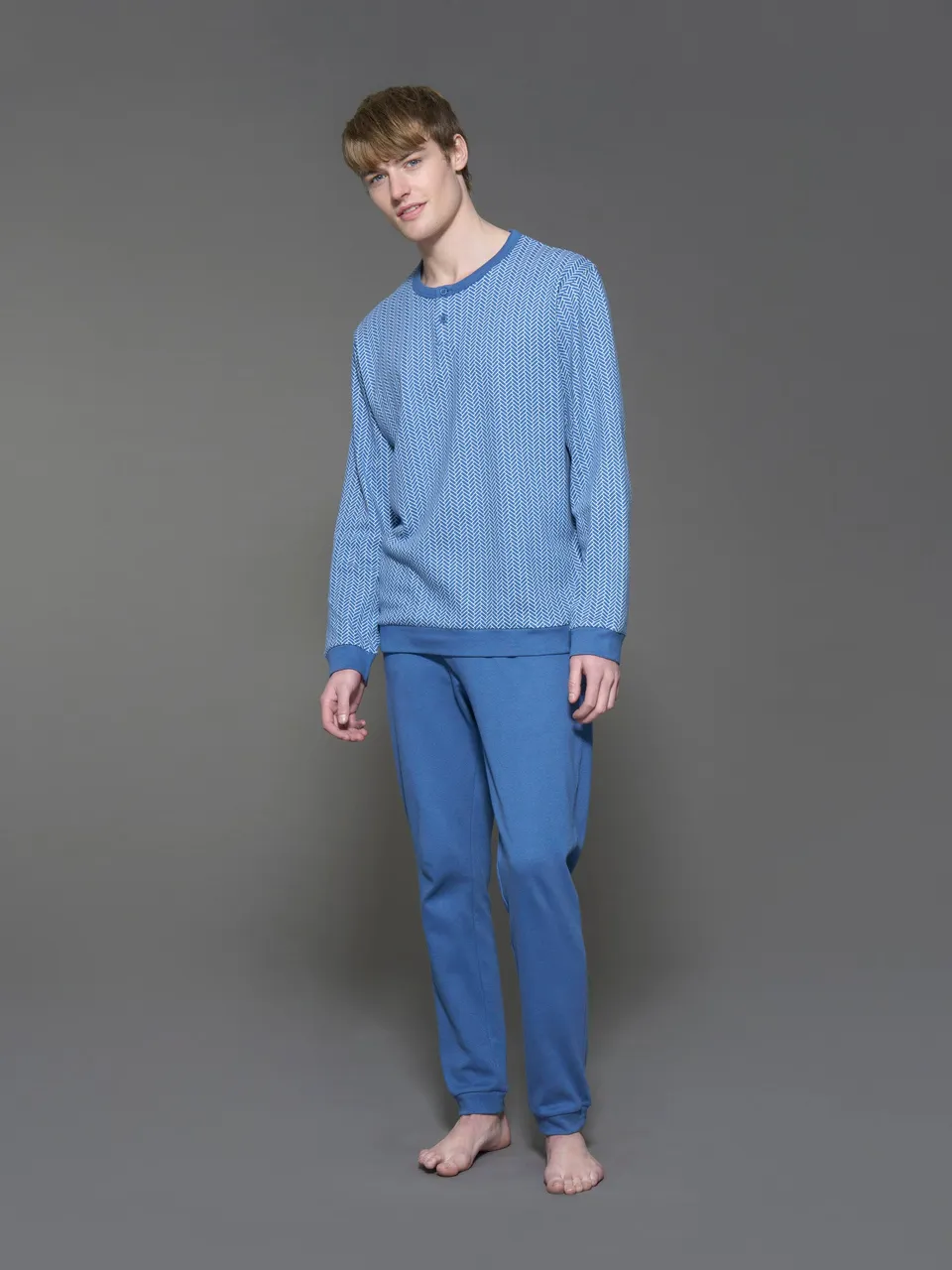 Ragno Sport Pigiama Serafino Bijou Blue interlock cotone