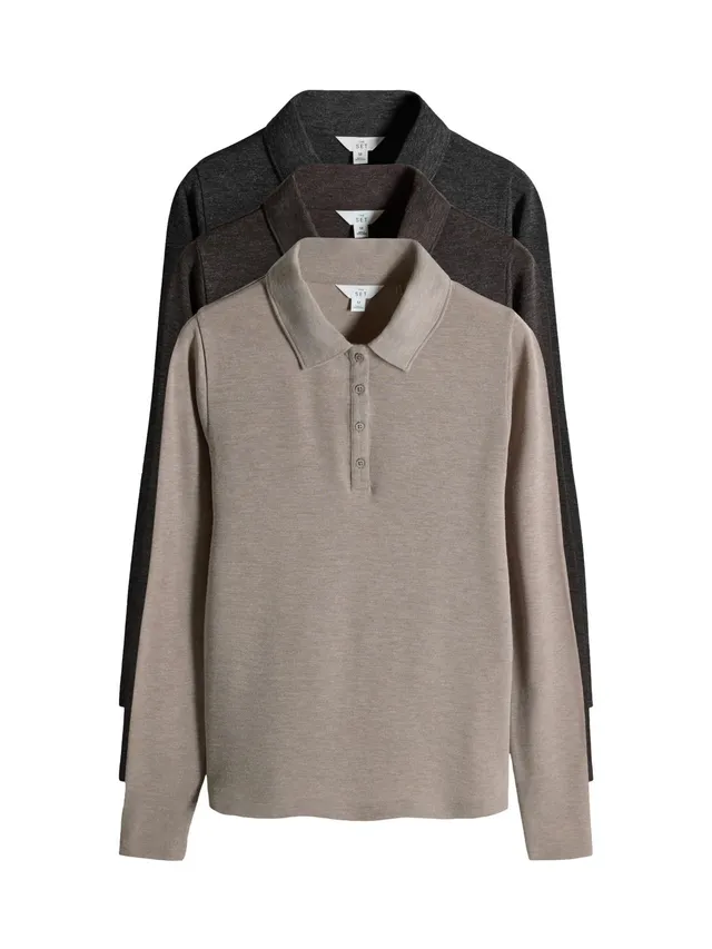 The Set polo donna maniche lunghe confezione 3 pz