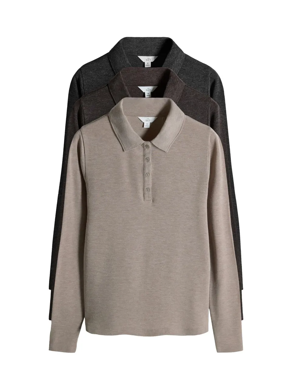 The Set polo donna maniche lunghe confezione 3 pz