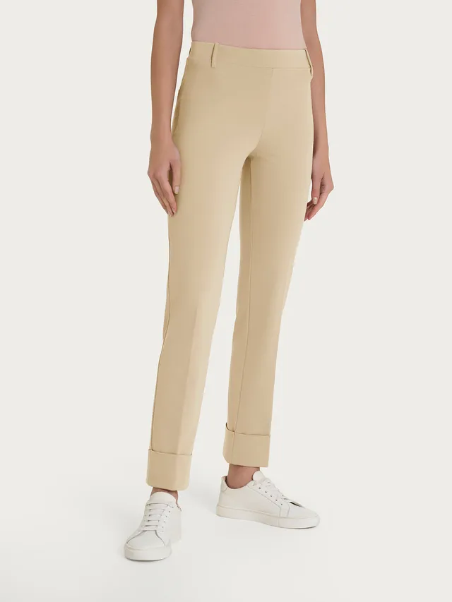 Ragno Compact Light Slim Straight Pantaloni Crema Leggeri