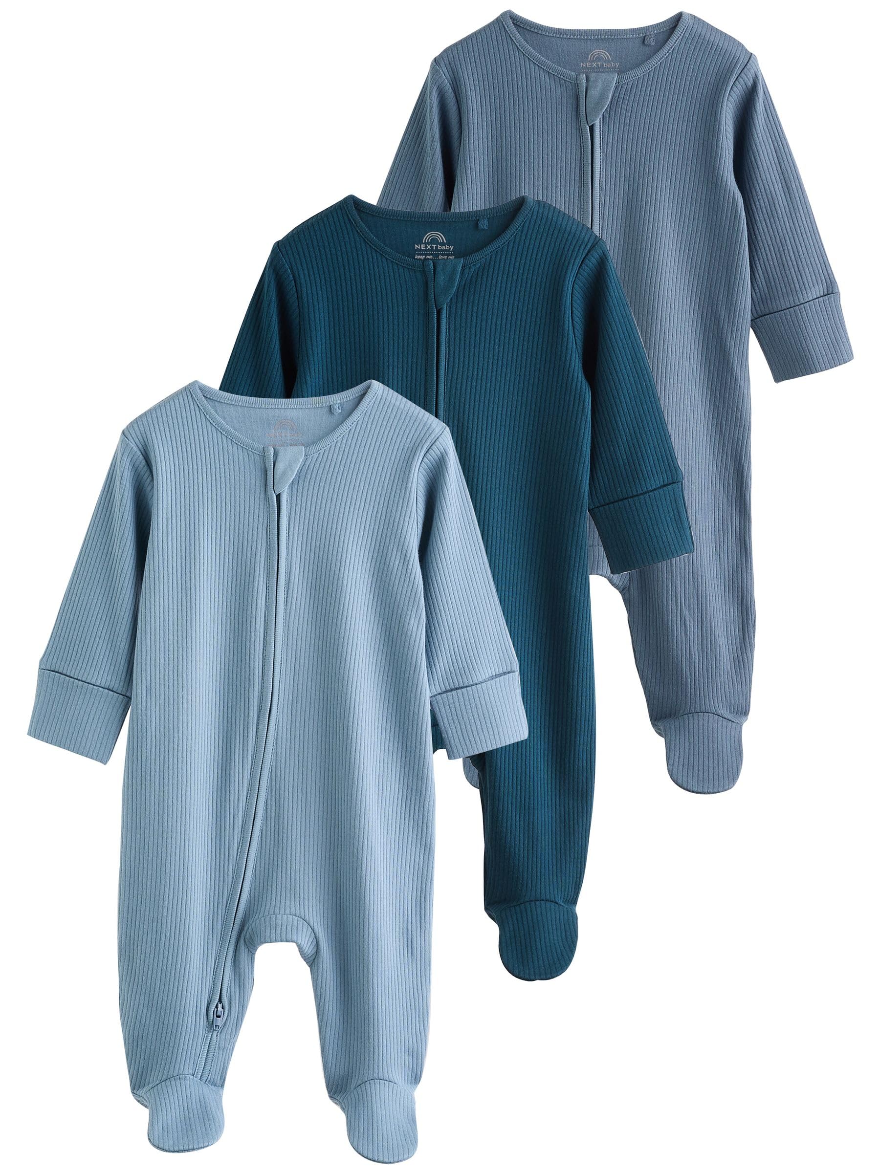Next tutine neonato zip 6-9 mesi 3 pezzi cotone