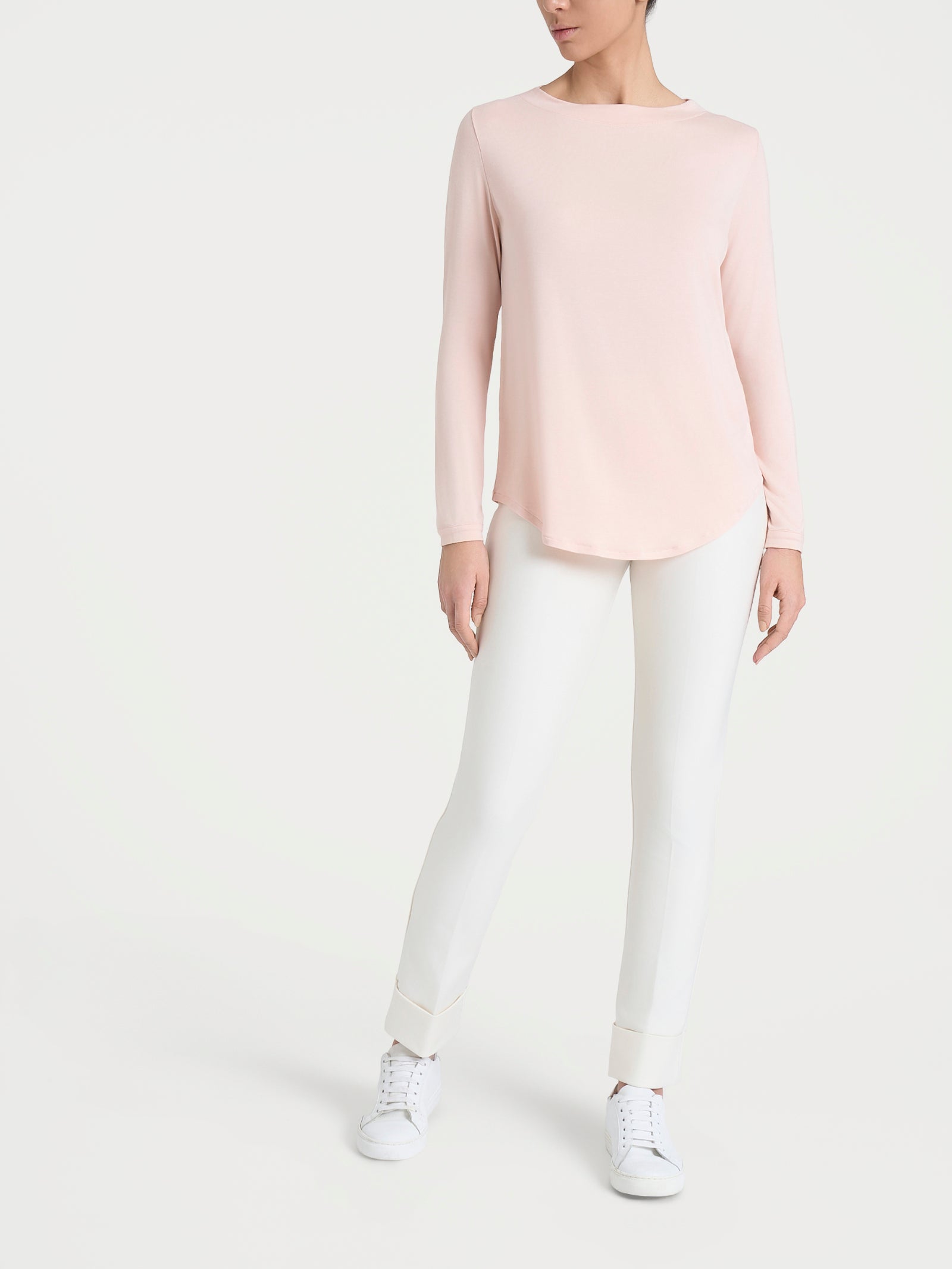 Ragno Eco Viscosa Barchetta Maglietta Cameo Rose manica lunga