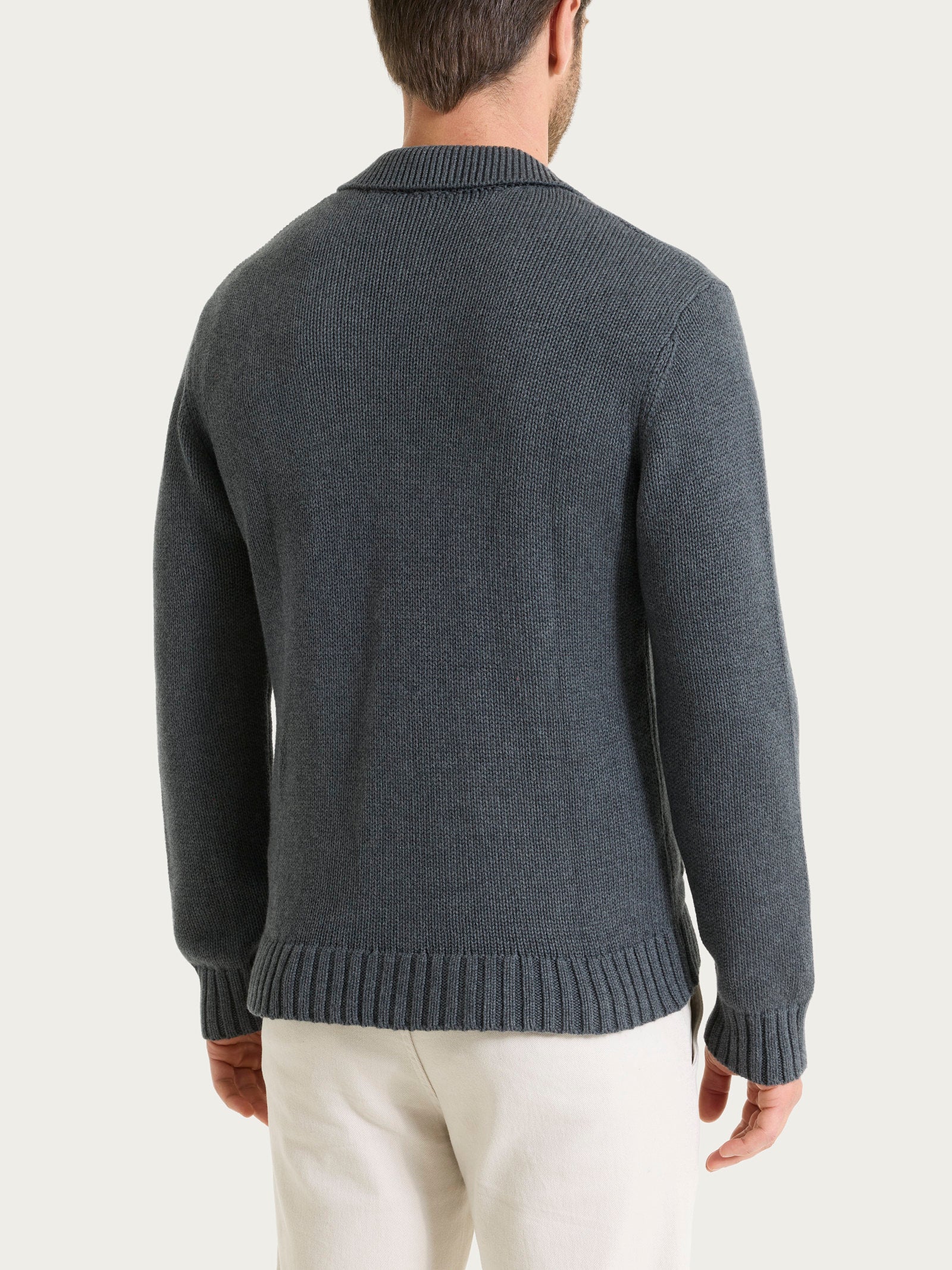 Ragno Winter Cotton cardigan uomo ardesia rever cotone