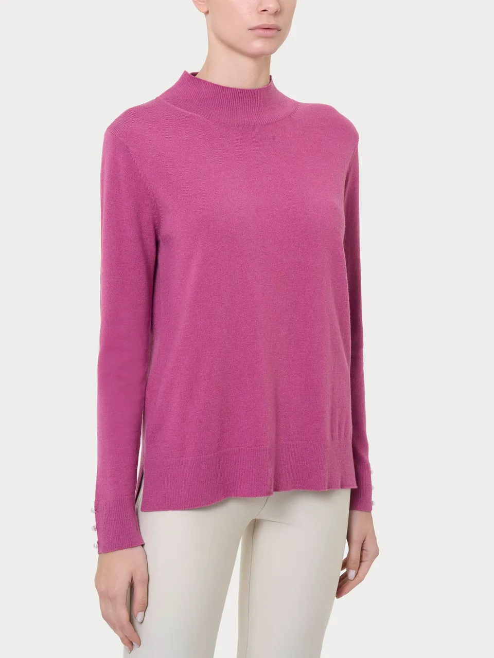 Ragno Merino Soft Lupetto con perline Red Violet pura lana