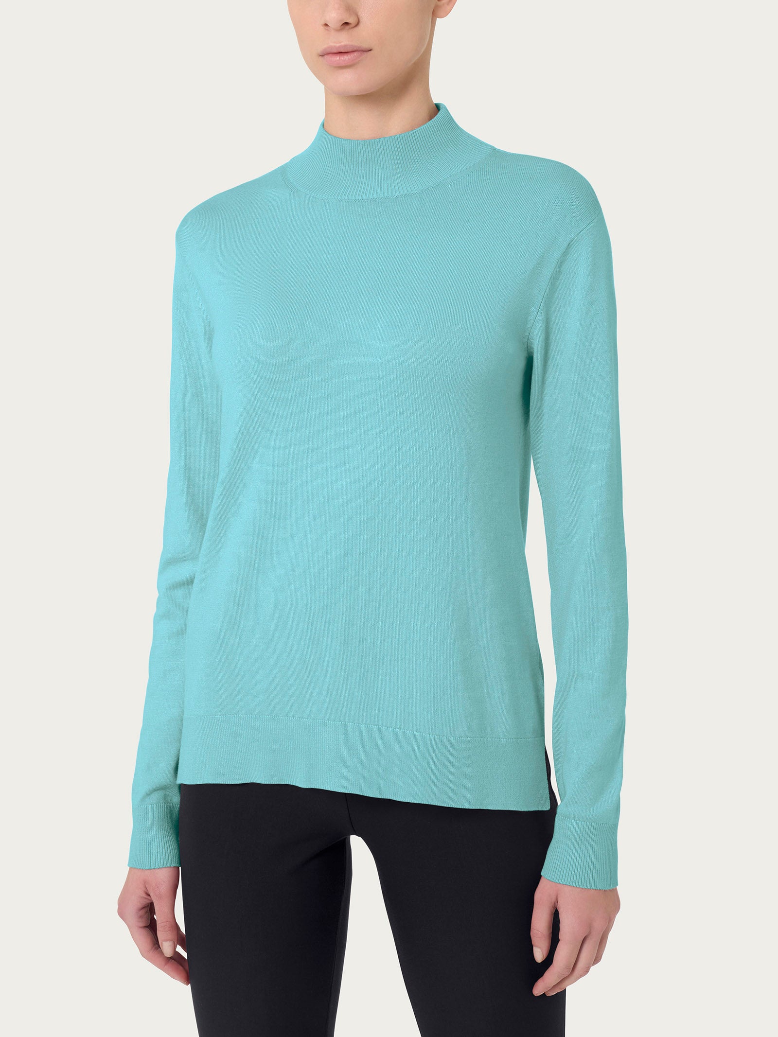 Ragno Four Seasons Lupetto maglia donna Nile Blue misto viscosa