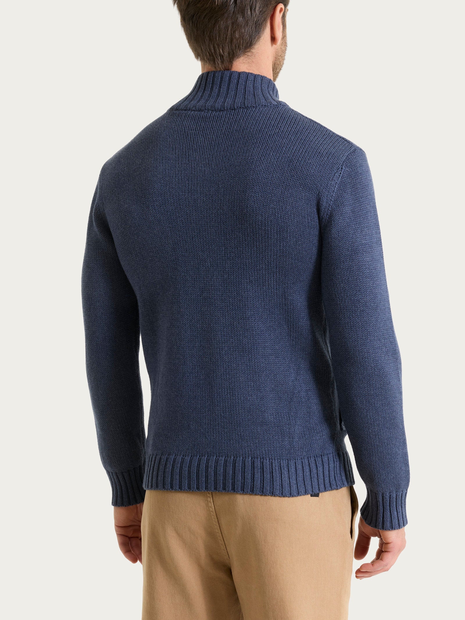 Ragno Winter Cotton Cardigan Uomo Zip Avio Melange