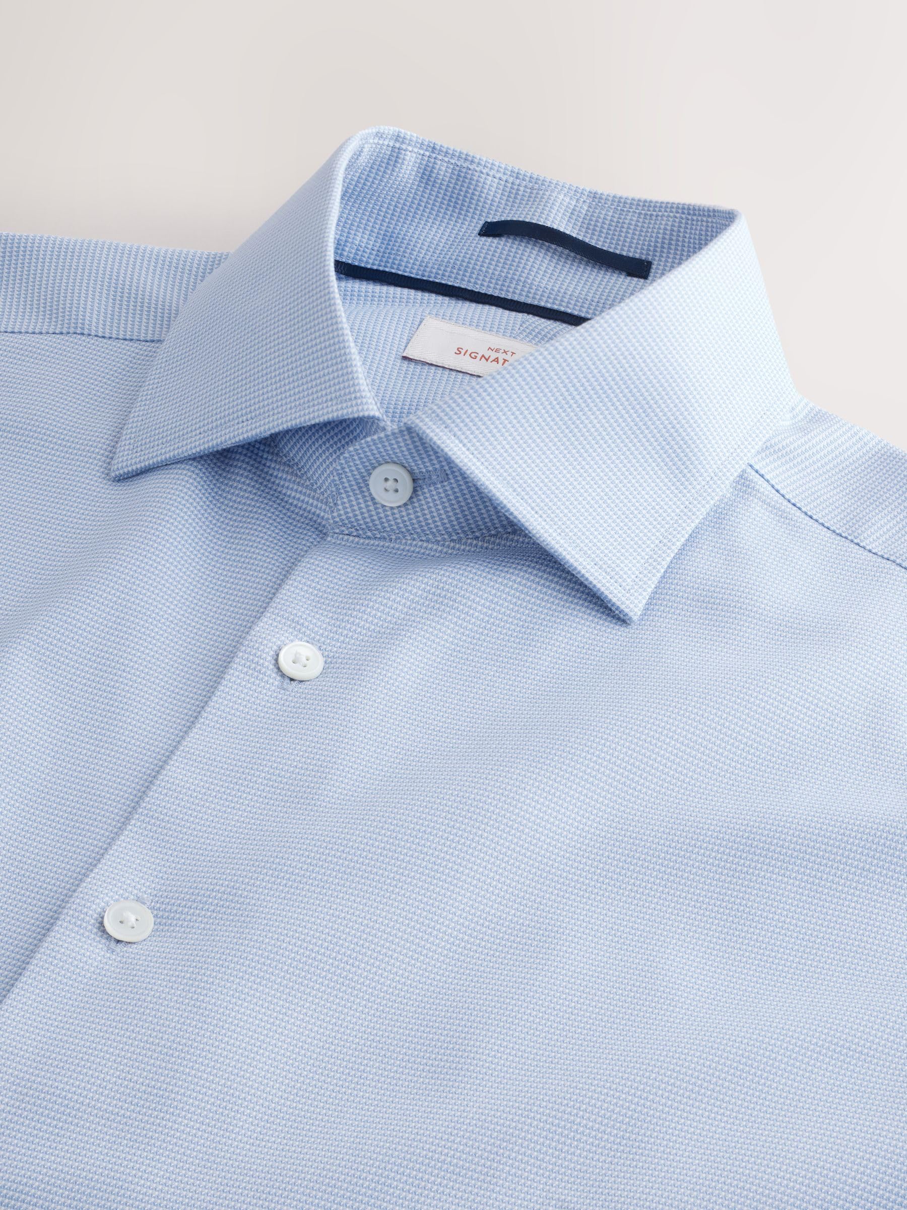 Next Signature camicia elegante uomo 38 blu cotone