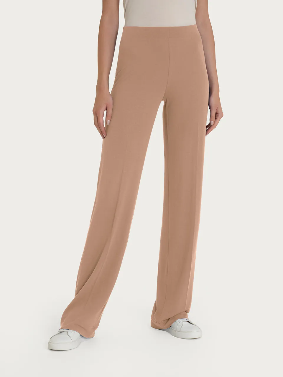 Ragno Wide Pants pantalone largo viscosa tortora