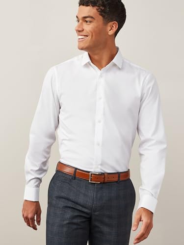 Next Camicia Easy-Care Polsino Doppio Regular Taglia 43 Stiro Facile