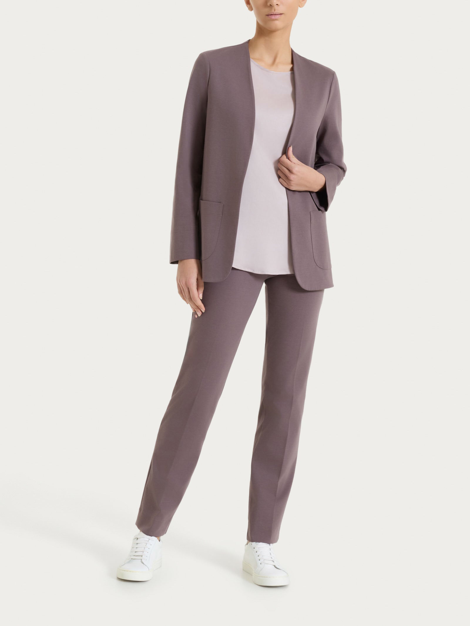 Ragno Compact Light Plum Truffle blazer senza revers