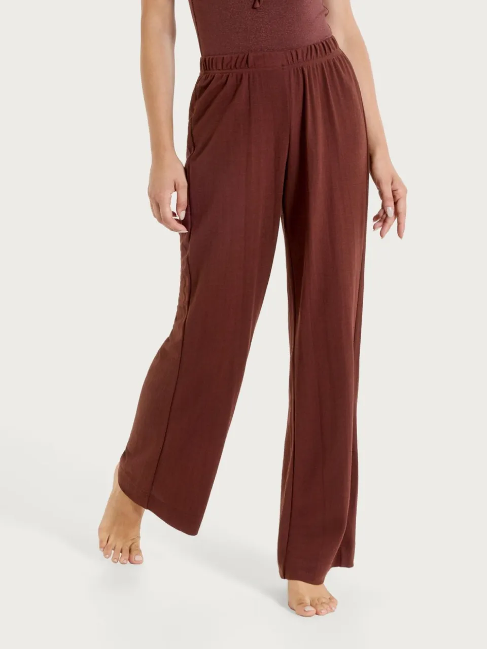 Ragno Summer Slub ampio pantalone Chocolate fresco