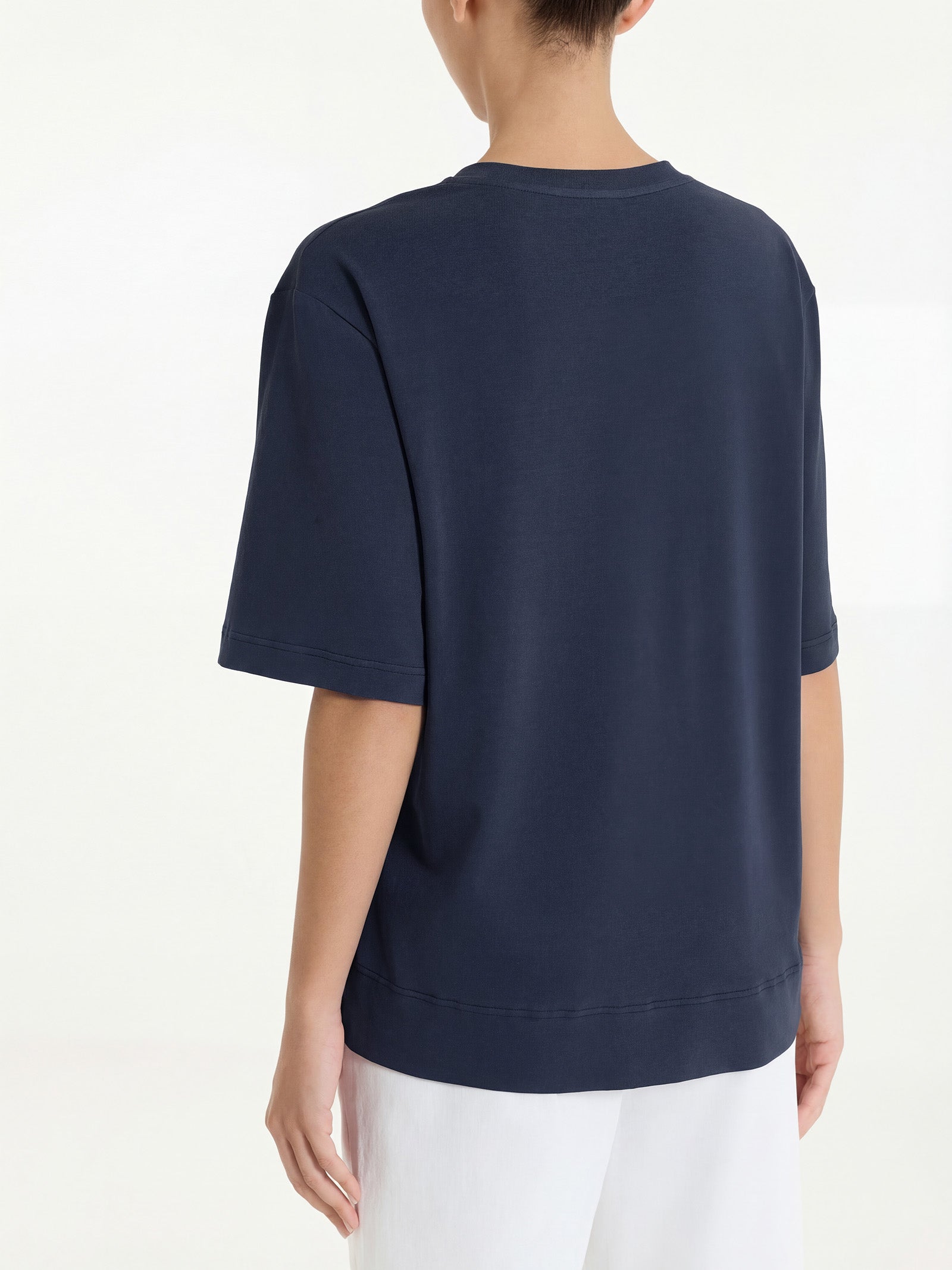 Ragno Ultralight maglietta donna bleu boxy cotone